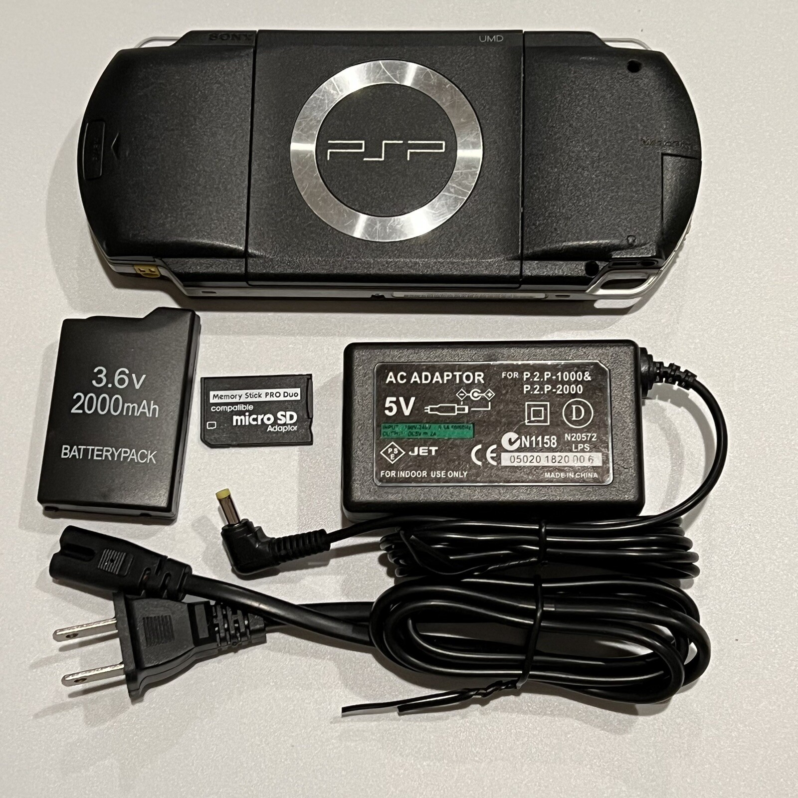 IPS LCD Black Sony PSP 1000 System w/ 64gb Memory Card Bundle