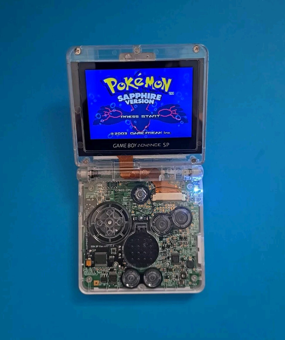 Gameboy Advance SP AGS 001 IPS screen, Type C Rechargeable, AMP