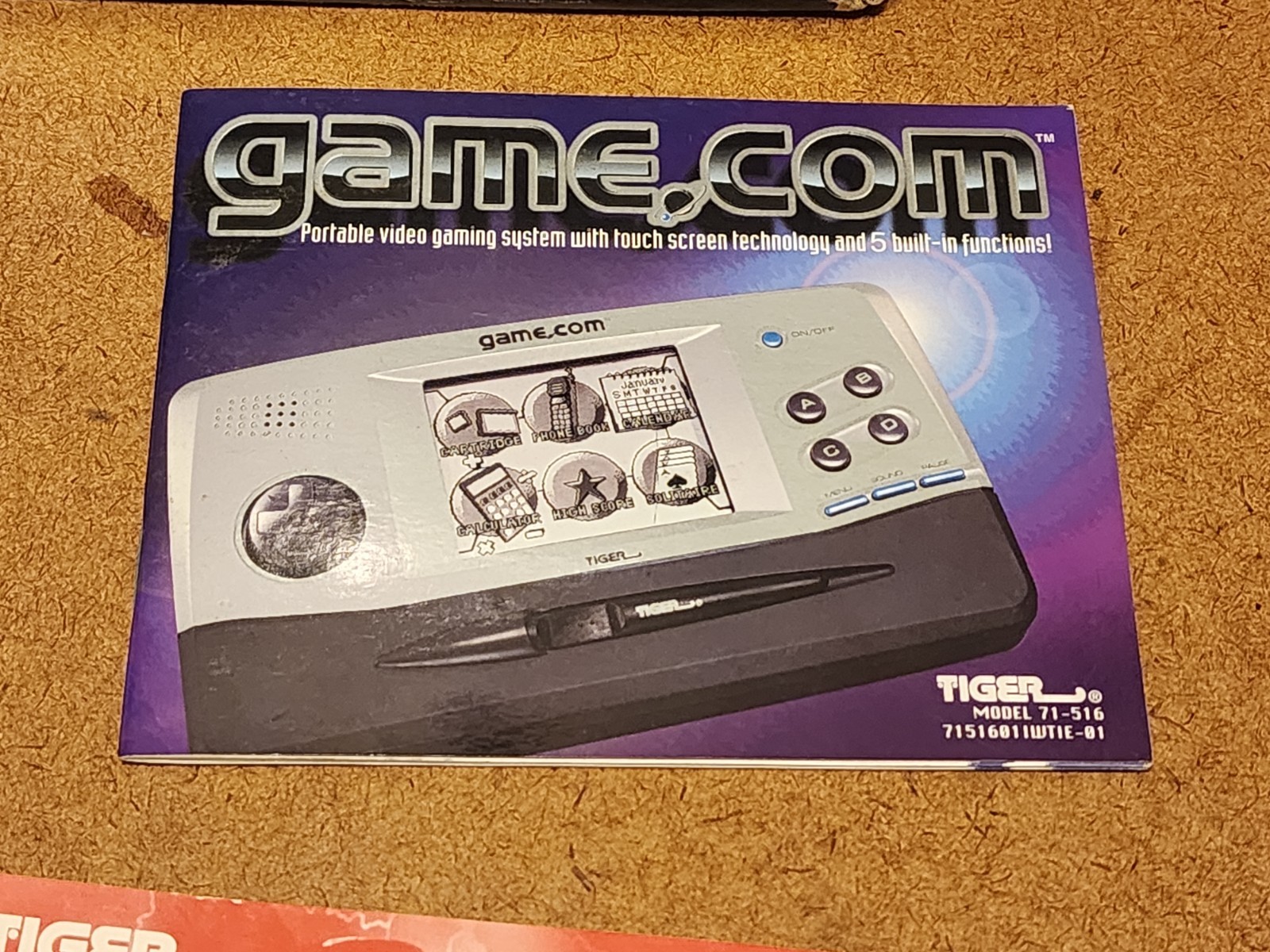 Tiger Game.Com Original Handheld Console w/ 4 Games Centipede, Arcade Classics +