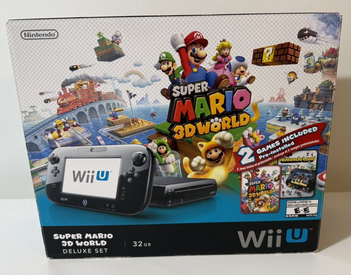 Nintendo Wii U 32 GB Super Mario 3D World Deluxe Set – Black – Good – Tested