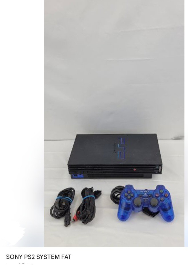 Sony PlayStation Console – Black With Blue Controller Tested Good