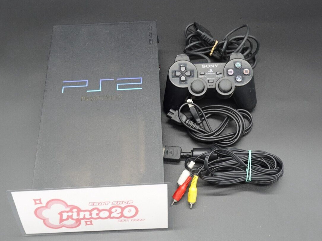 Sony PlayStation 2 PS2 SCPH-50000 Black Console Set Japanese Disc NTSC-Japan JP