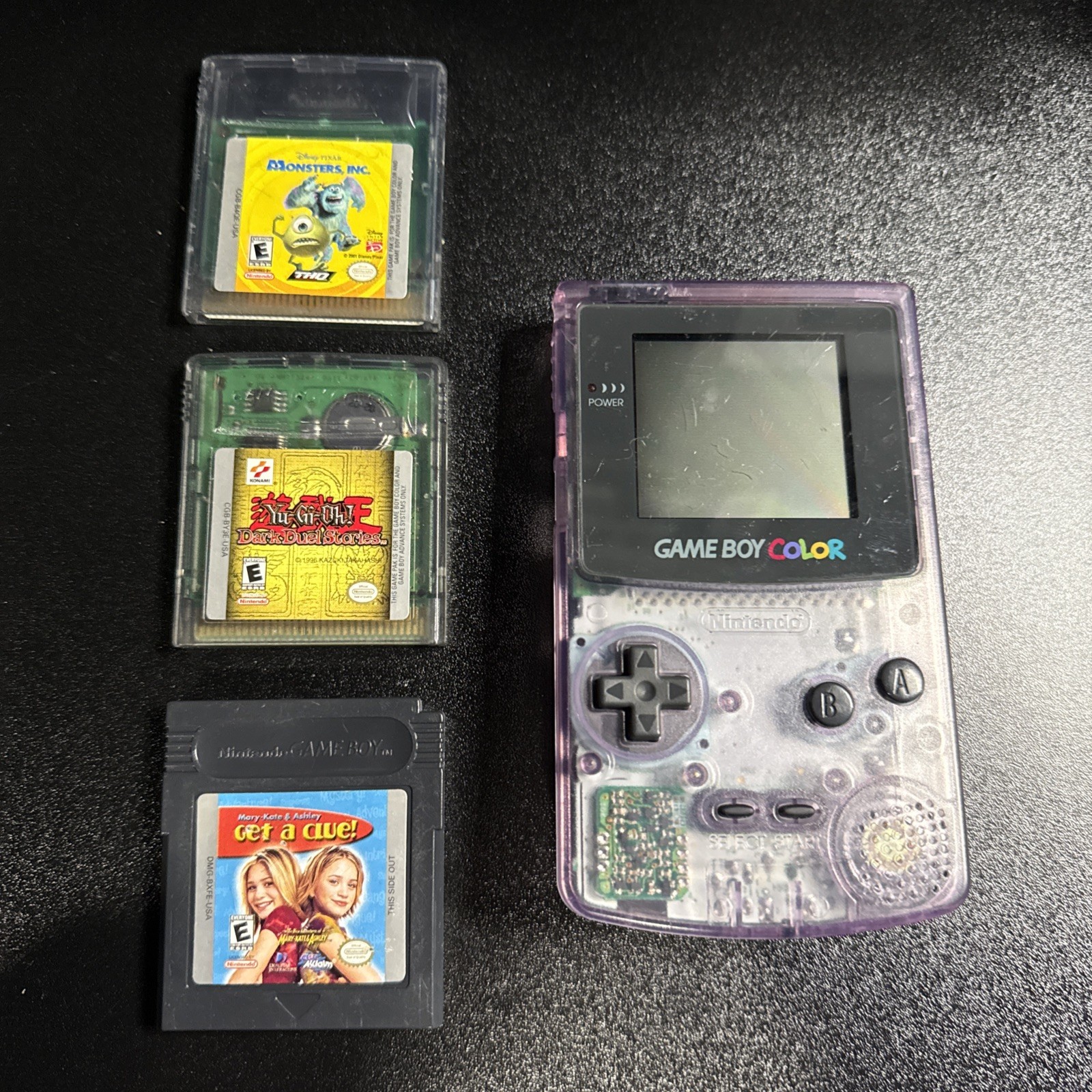 Nintendo Game Boy Color Purple Atomic Purple & 3 Games