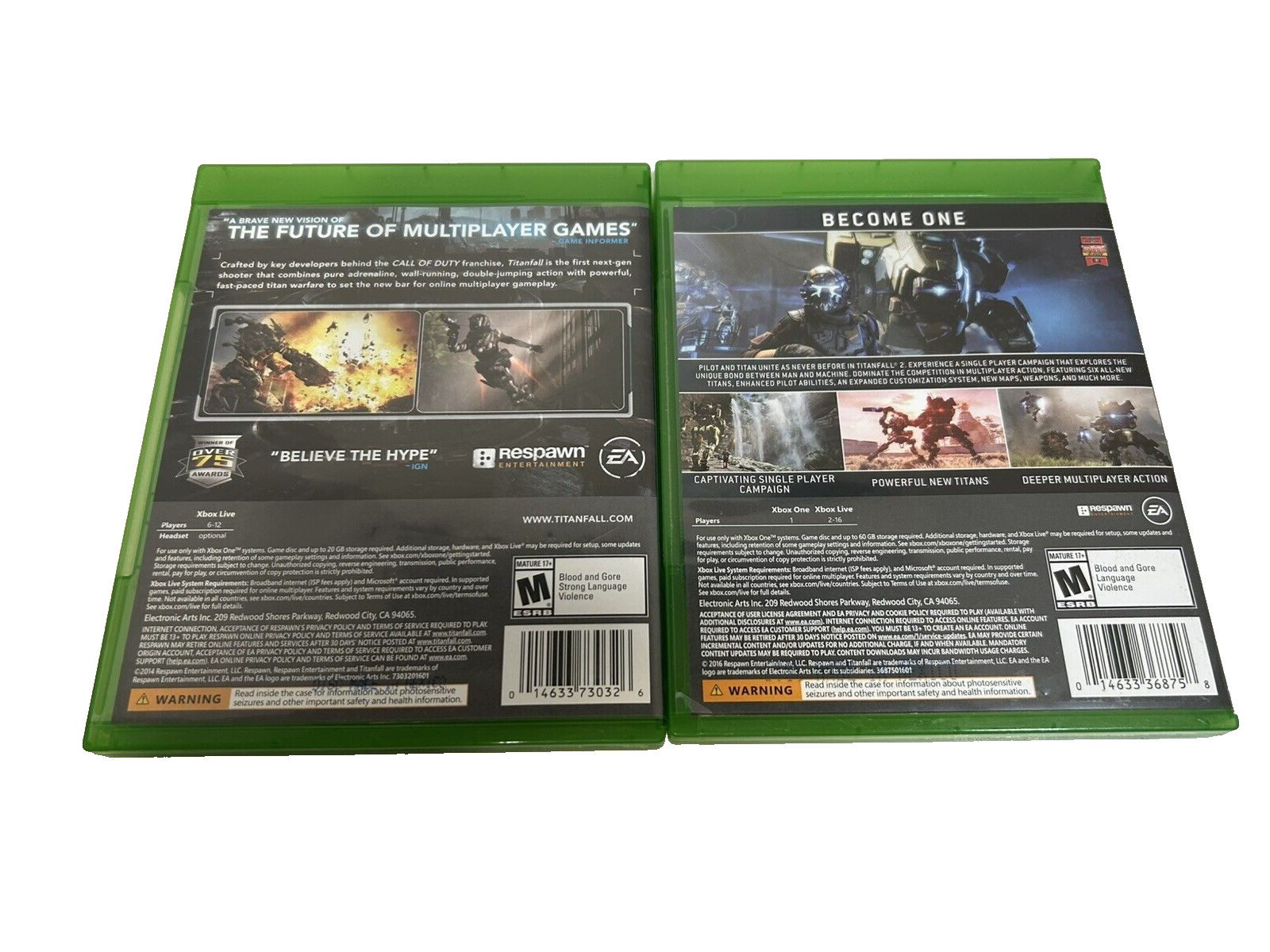 Microsoft XBOX ONE – Titanfall 2014 and Titanfall 2 2016 – Preowned – No manuals