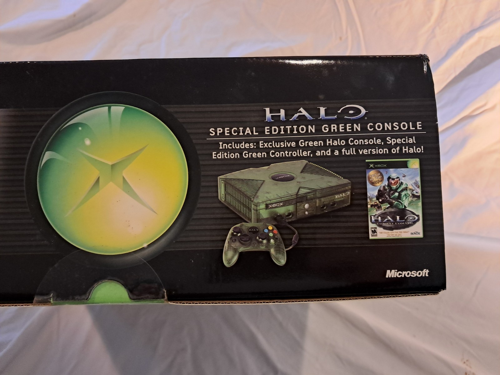 SEALED NEW IN BOX Halo Special Edition Green Original Xbox in Display Case