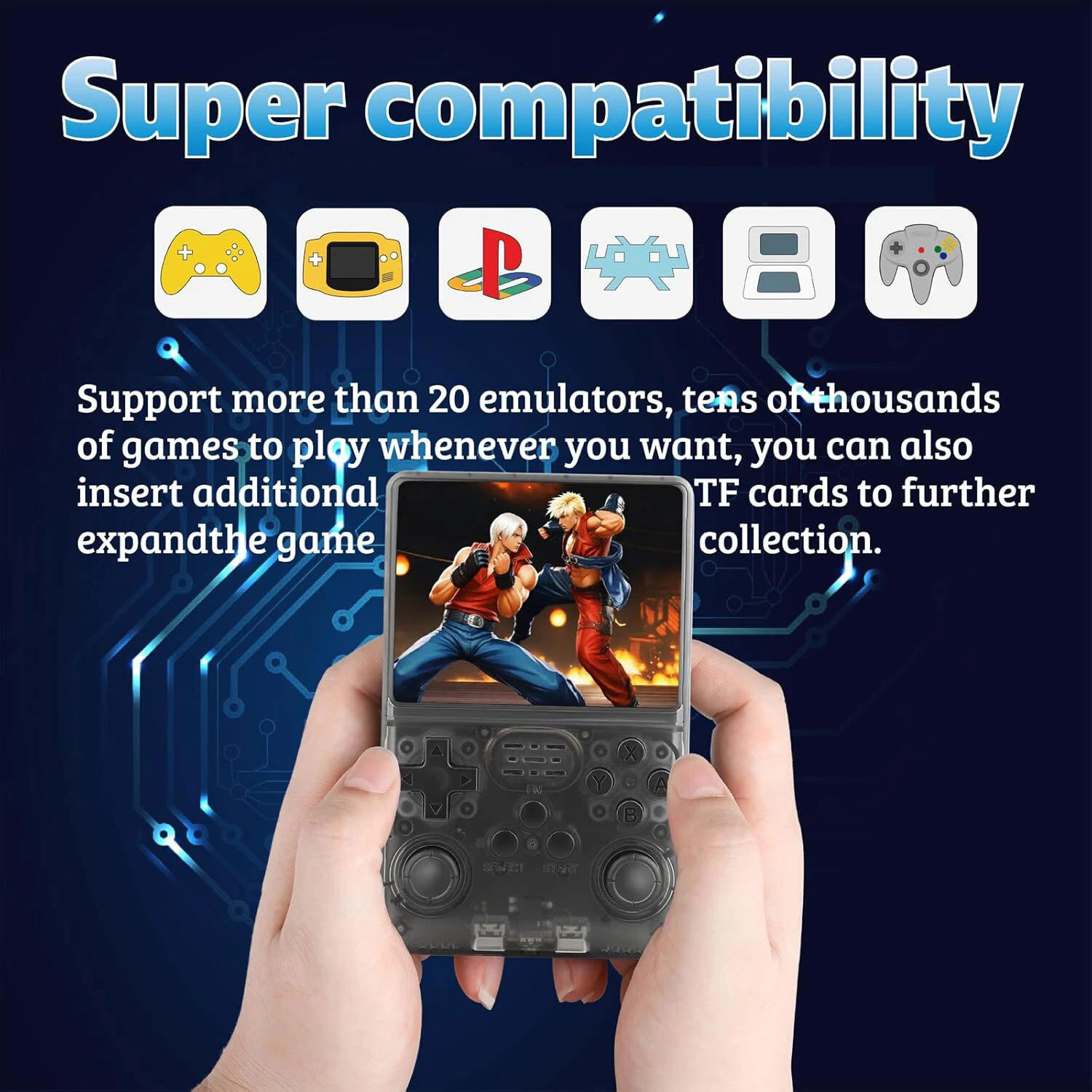 R36S Retro Handheld Video Game Console Linux 3.5″ IPS Screen 64GB 15000+game