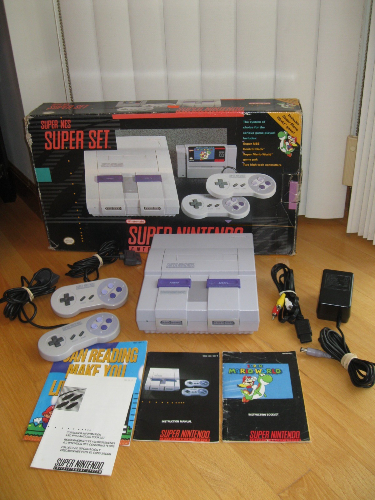 Super Nintendo SUPER NES Super Set Original Box Missing game, RF Connector