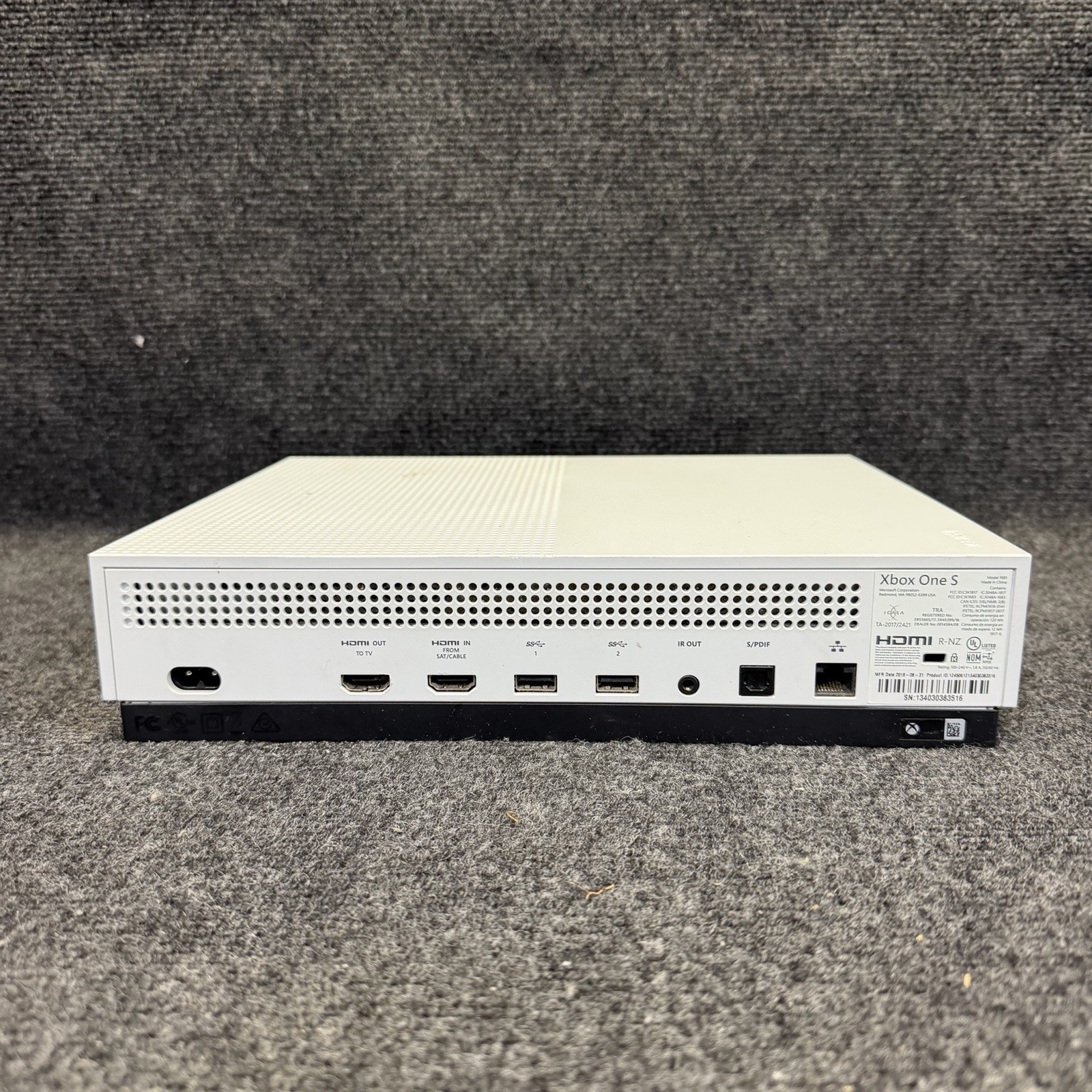 Microsoft Xbox One S Model 1681 White 1TB Video Game Console Only Loose HDMI Out