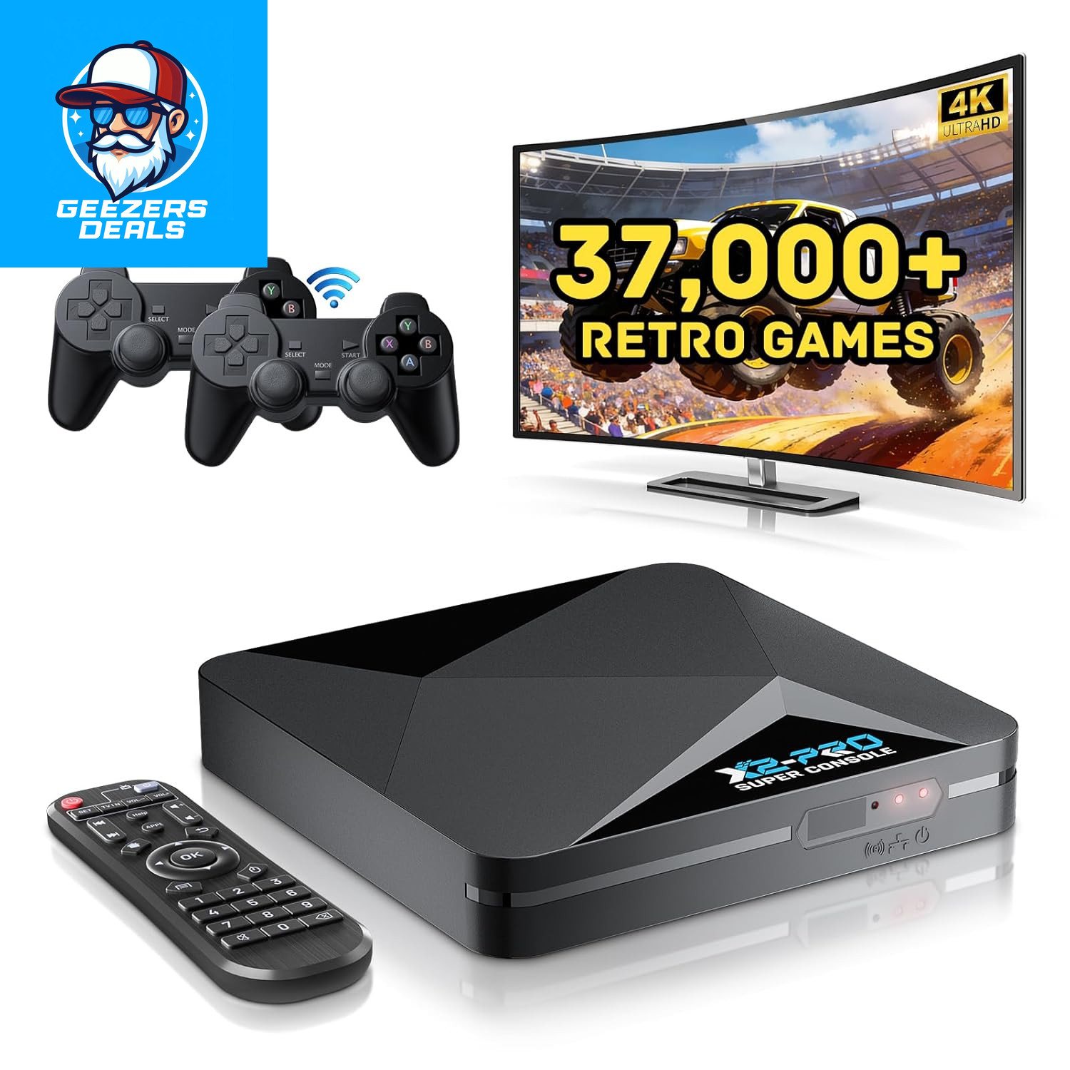 Retro Gaming Console with 37,000+ Games – Video Game Console with Dual System (E