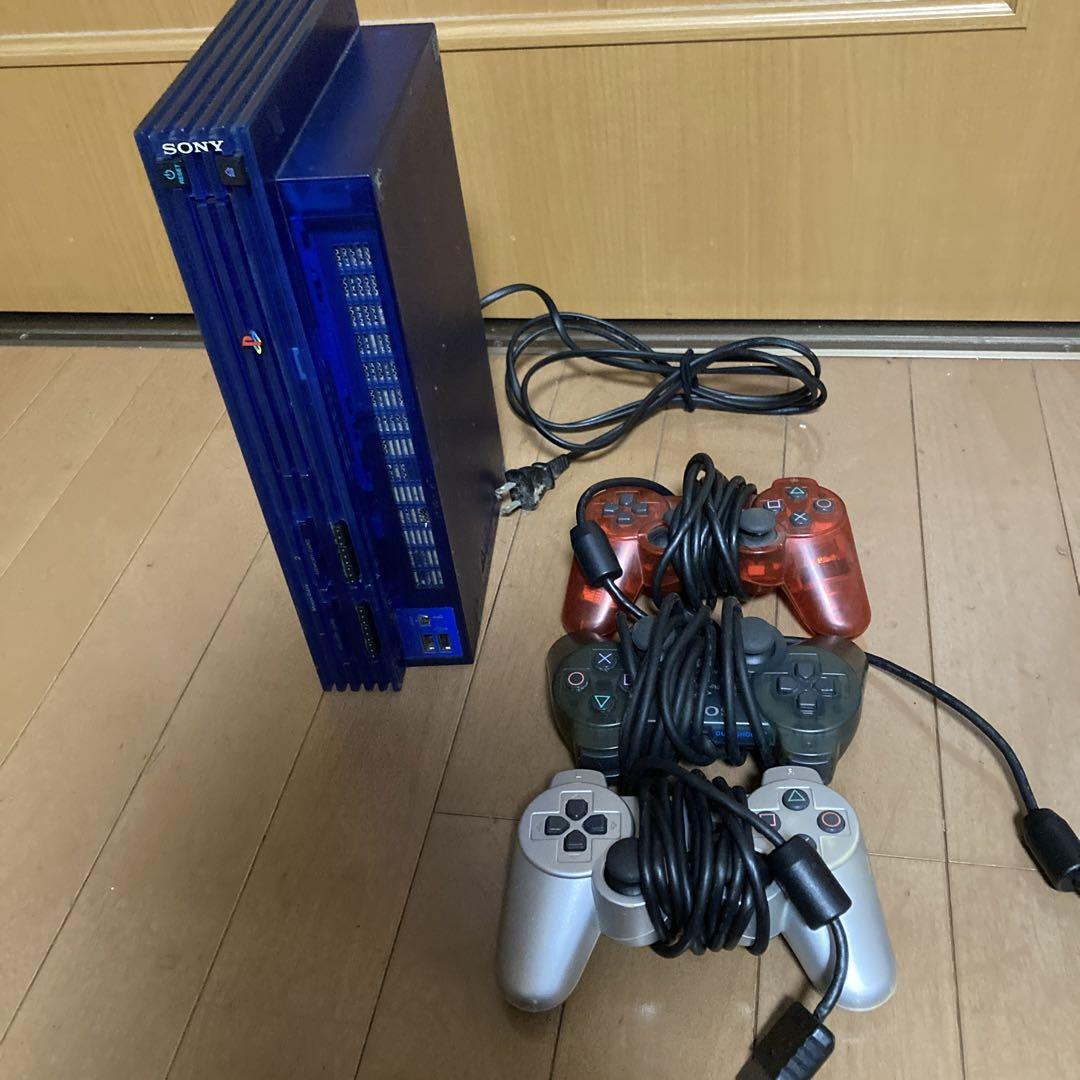 PS2 Playstation 2 console SONY Ocean Blue SCPH-37000 W/controller tested