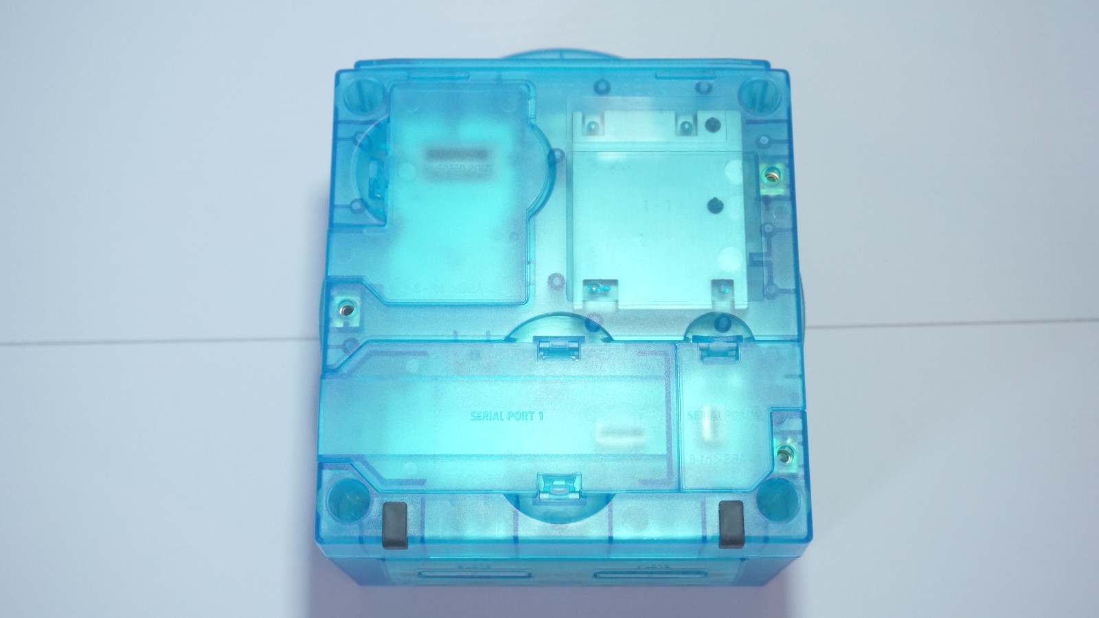 Clear Sky Blue Nintendo GameCube Console DOL-001 (USA) Yellow LED & Controller