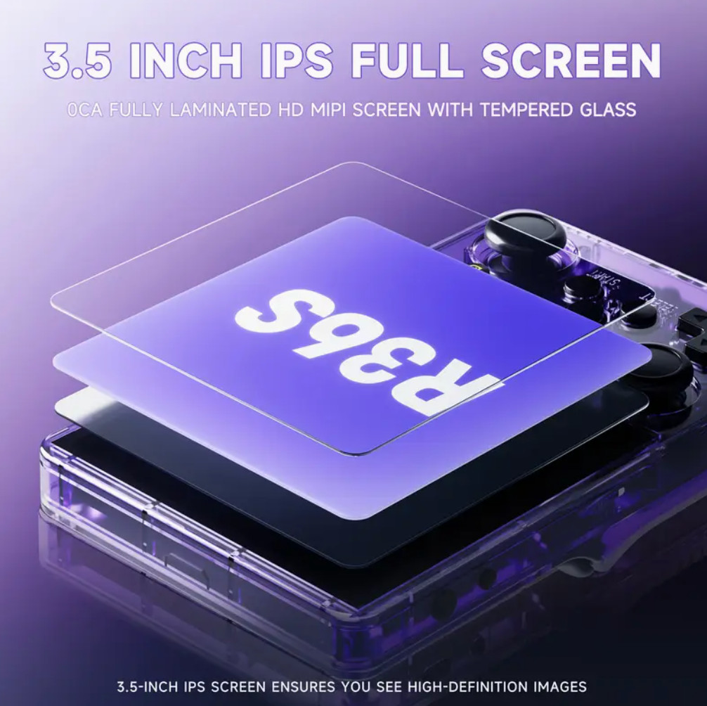 Retro Handheld Game Console – Purple, Color Screen, 3000mAh Battery