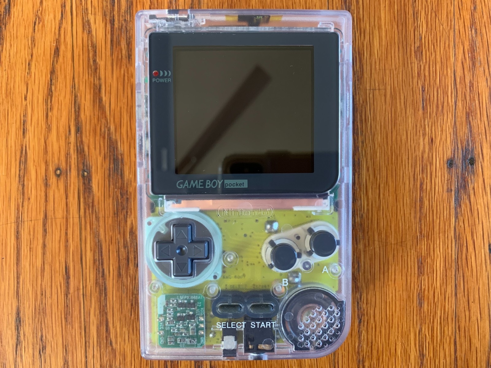 Nintendo Game Boy Pocket clear console system OSD IPS backlit screen yellow pcb