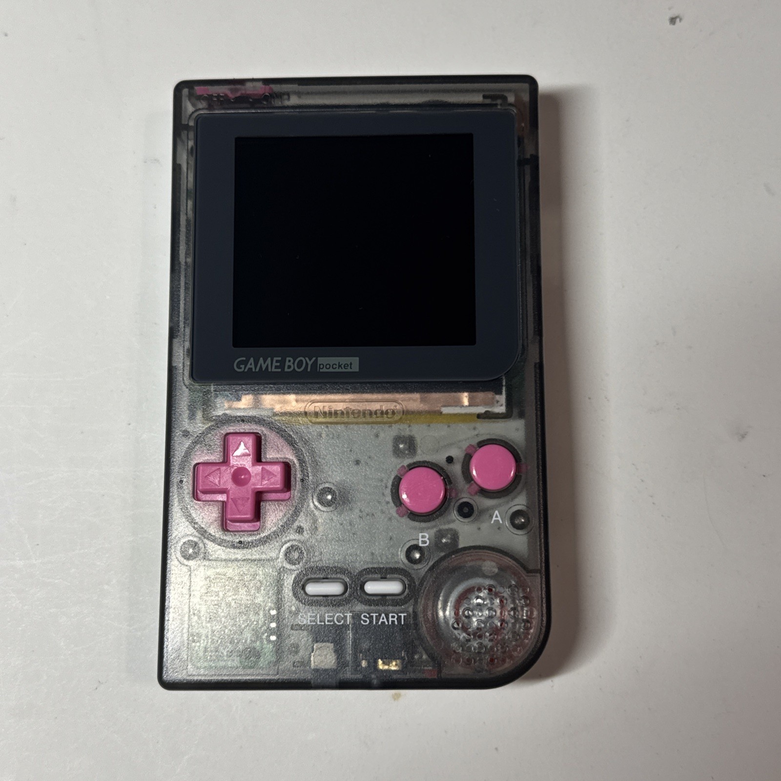 Custom Gameboy Pocket – IPS Backlight Screen – Clear Smoke Black – Tested