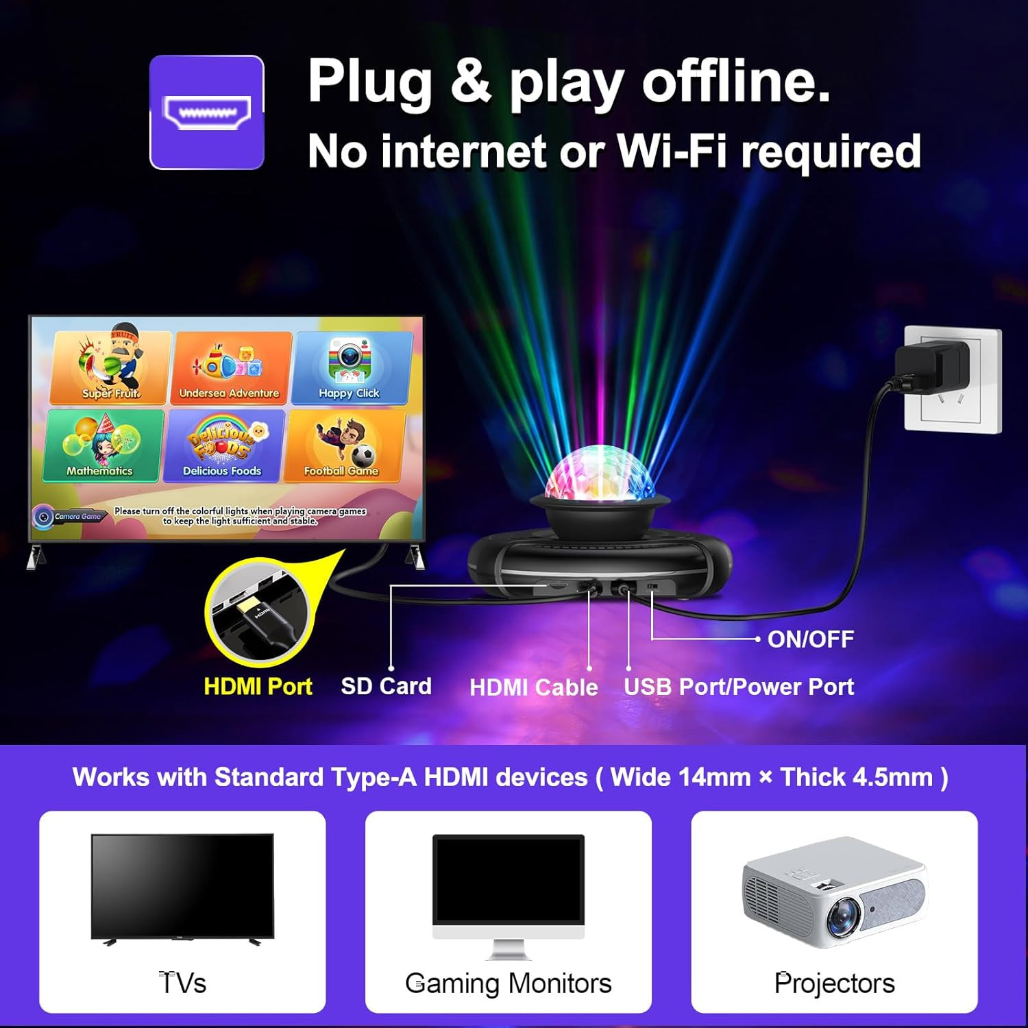 AR Motion Video Game Console for Kids & Family: Plug and Play Interactive TV Gam