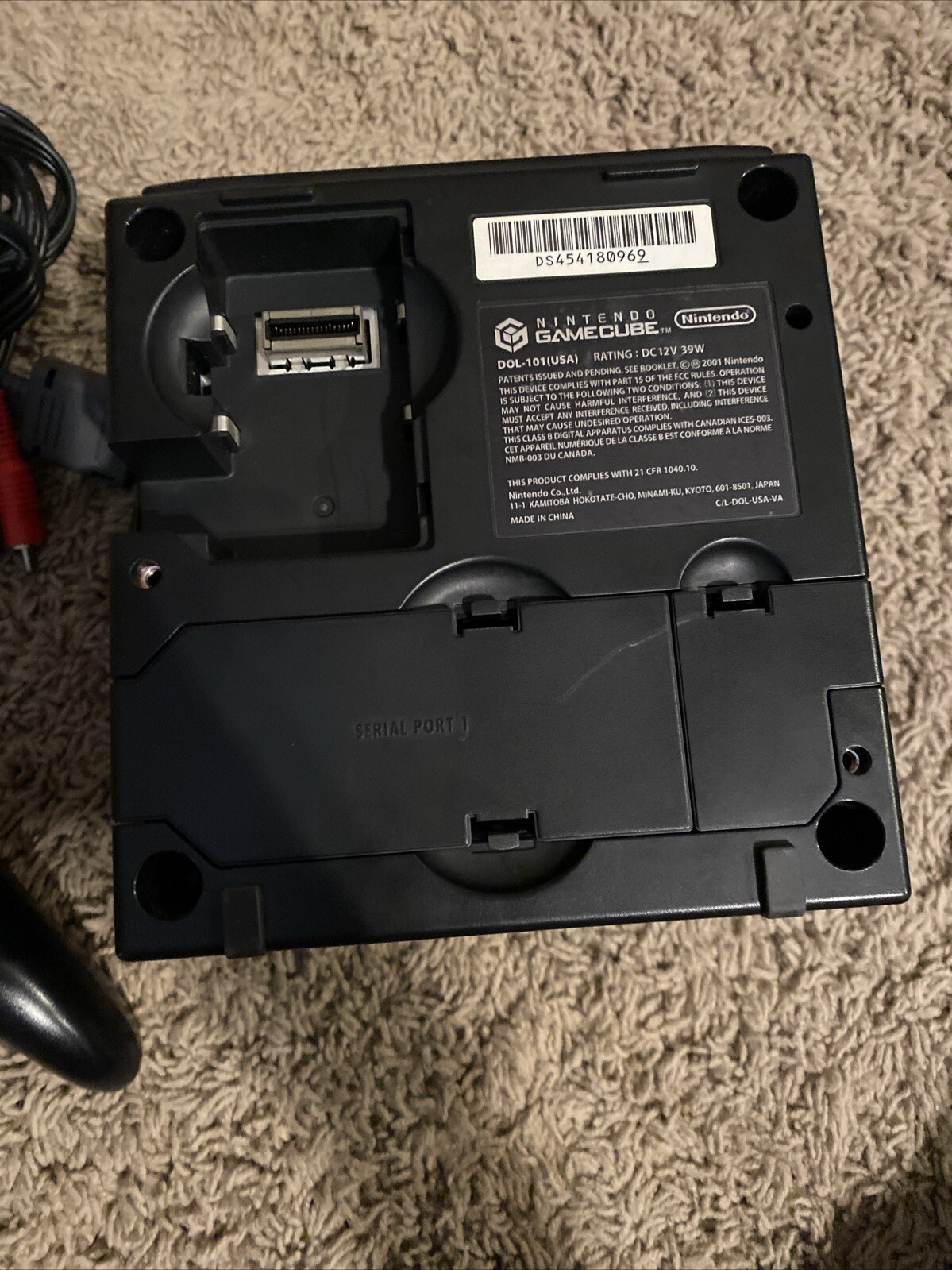 Nintendo Gamecube Black Console + Cables 2 Controllers Tested And Works DOL-101
