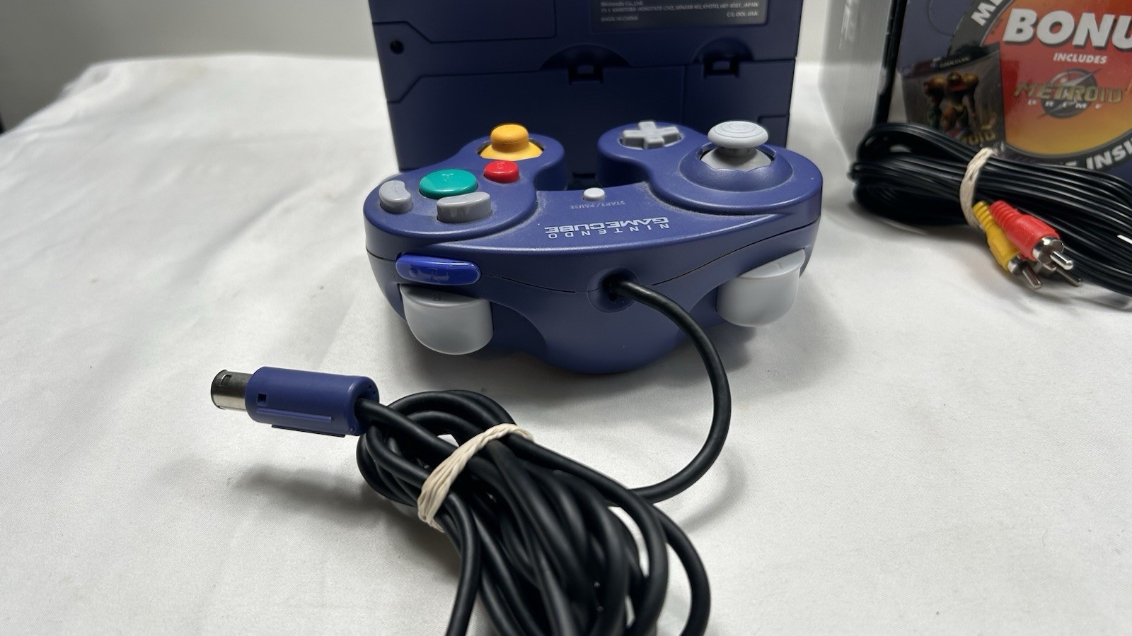 CIB Nintendo Gamecube Console Indigo DOL-001 Complete (read Dis) With Metroid Pr
