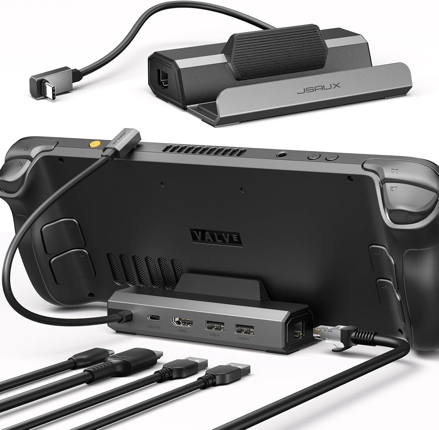 Versatile 5-in-1 Docking Station for Steam Deck, ROG Ally & Legion Go S Gaming