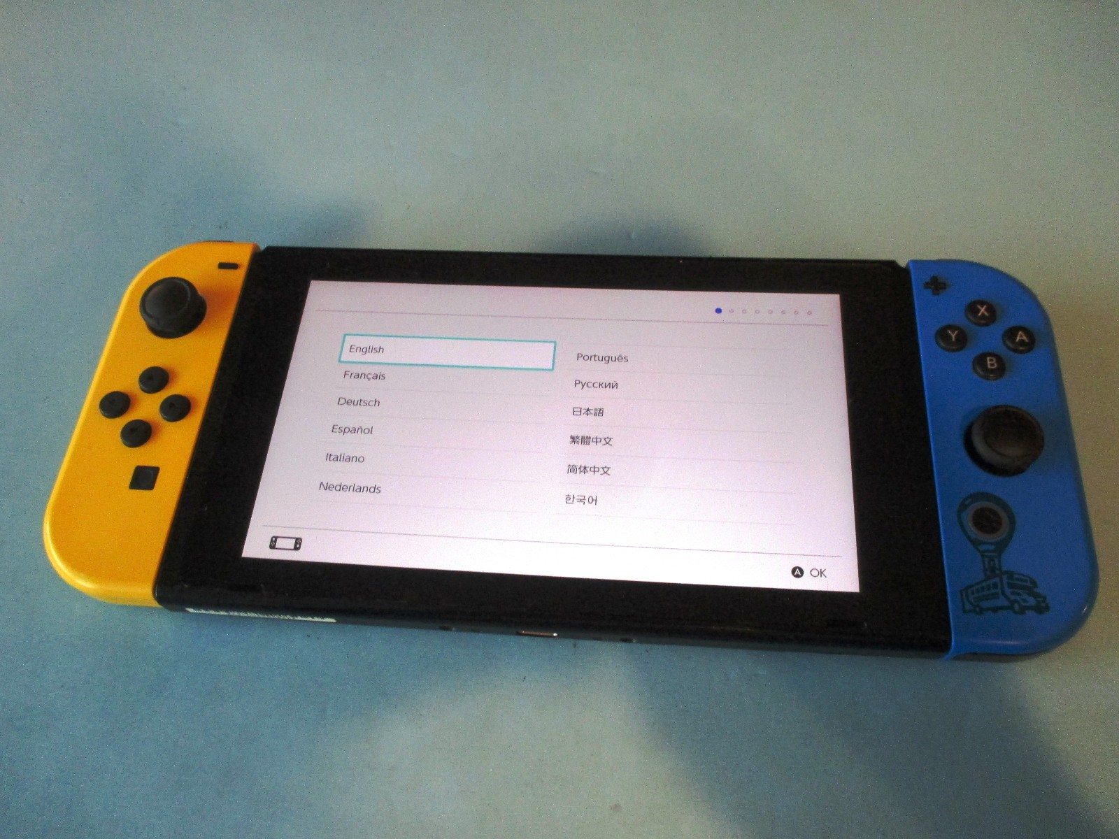 Nintendo Switch Fortnite System Console w/Neon Yellow & Blue Joy-Cons & Extras