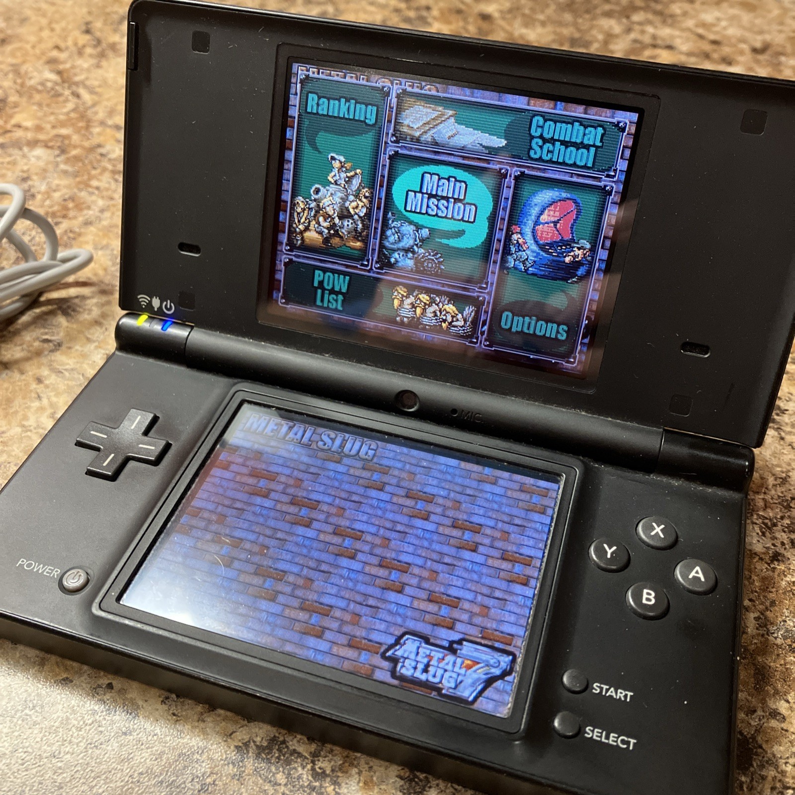 Nintendo DSi TWL-001 2008 Black Fully Functional No Stylus Includes Metal Slug 7