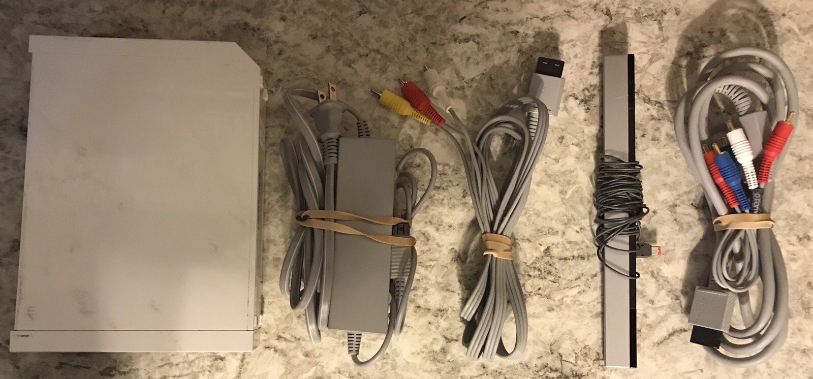 Nintendo Wii Console RVL-001 White Bundle With All Cables No Remote & One Game