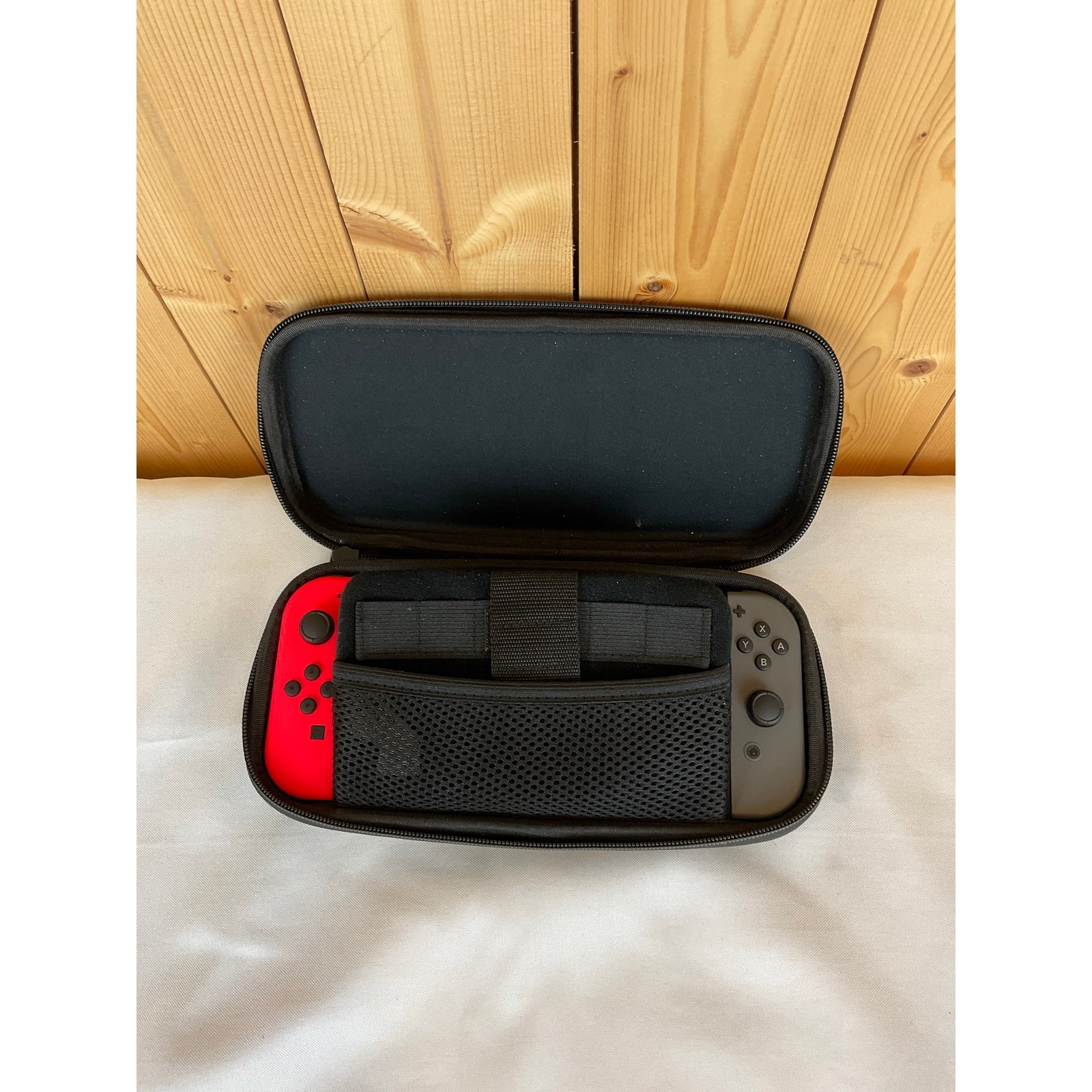 Nintendo Switch With Gray/Neon Red Joy Con Controllers, Bundle