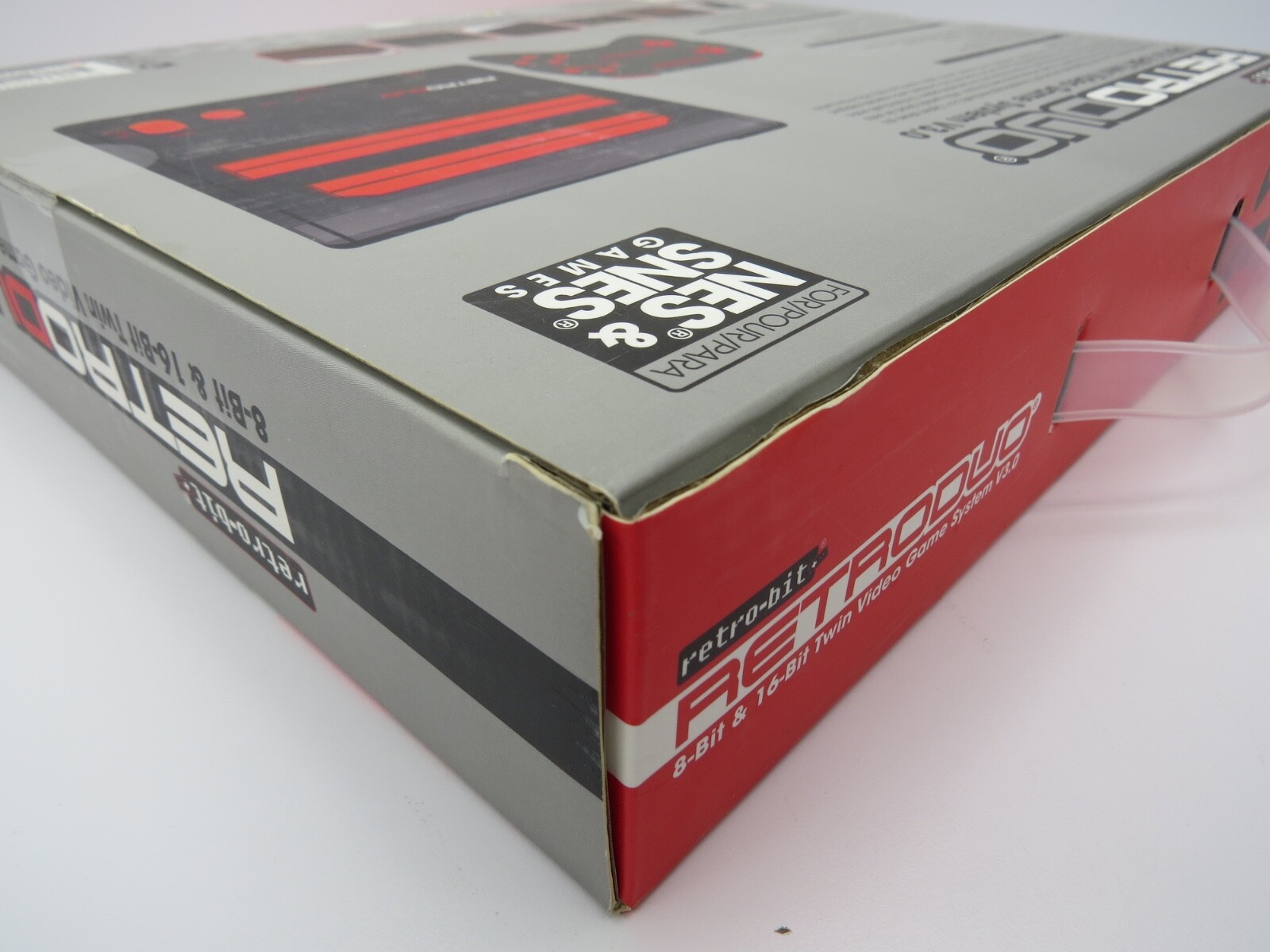 Retro-Bit RetroDuo Video Game Console 2 in 1 NES & SNES 8 Bit & 16 Bit Black Red