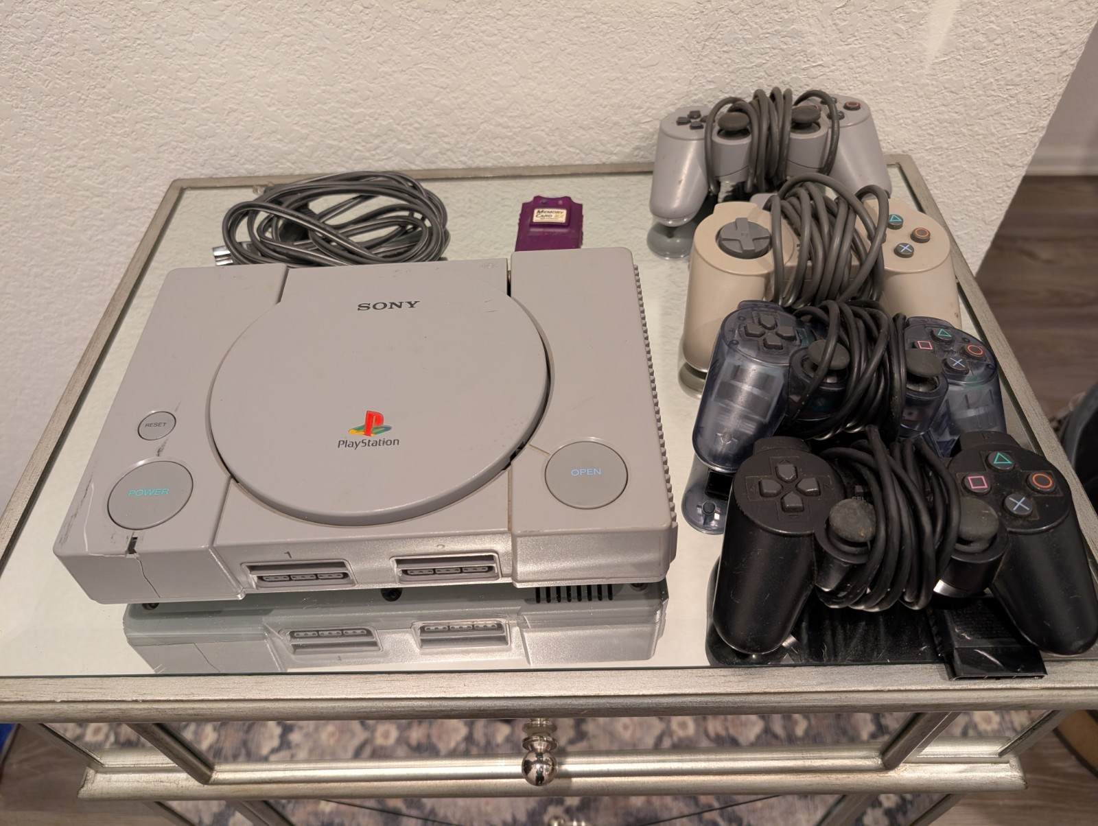 Sony PlayStation 1 Gray Console CD-ROM Compatible Composite RCA with Controllers