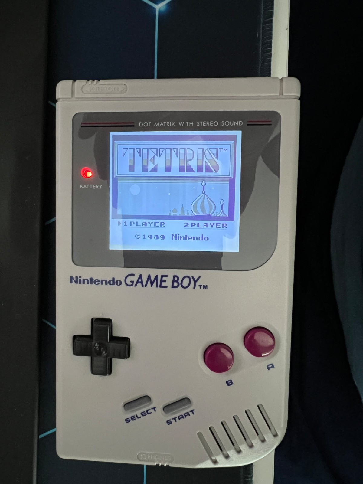 Original Game Boy DMG-01 -New IPS Gray screen and speaker & Original Tetris Game
