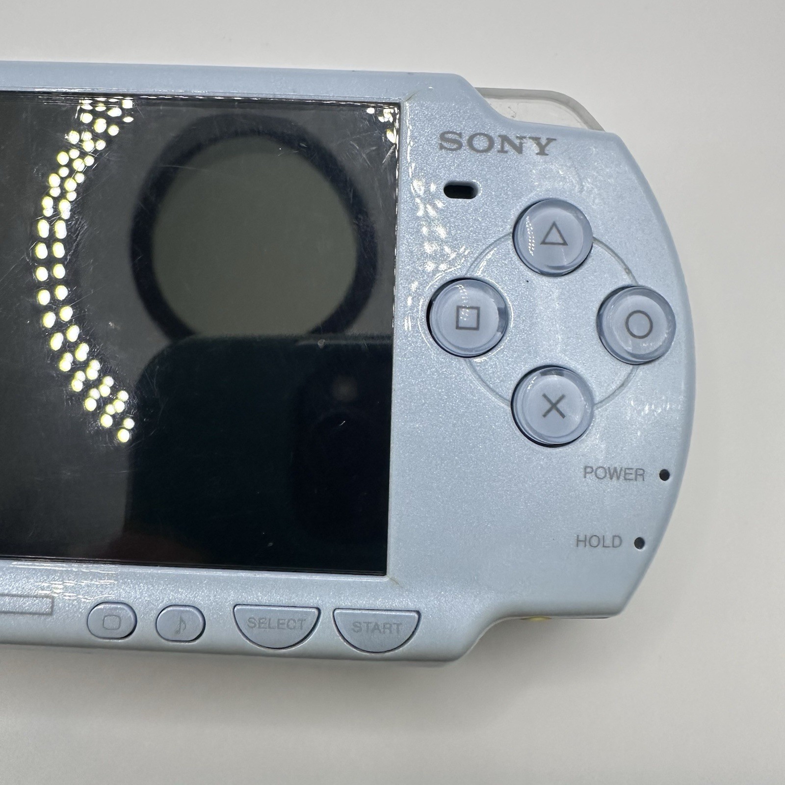 Sony PSP 2000 (Baby Blue) Has Haunted Screen!! No battery, No Charger included