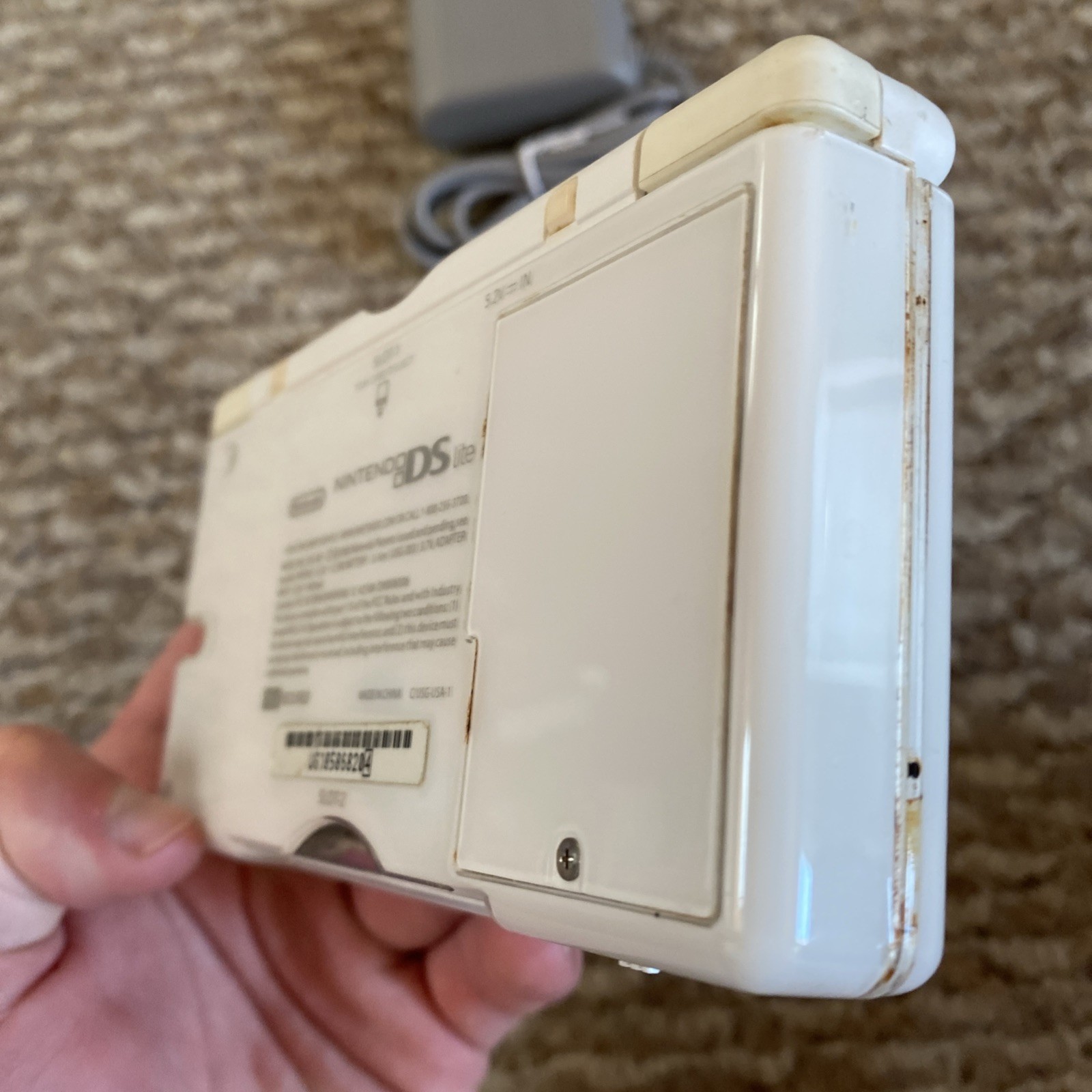 Nintendo DS Lite USG-001 Polar White w/ Charger USA