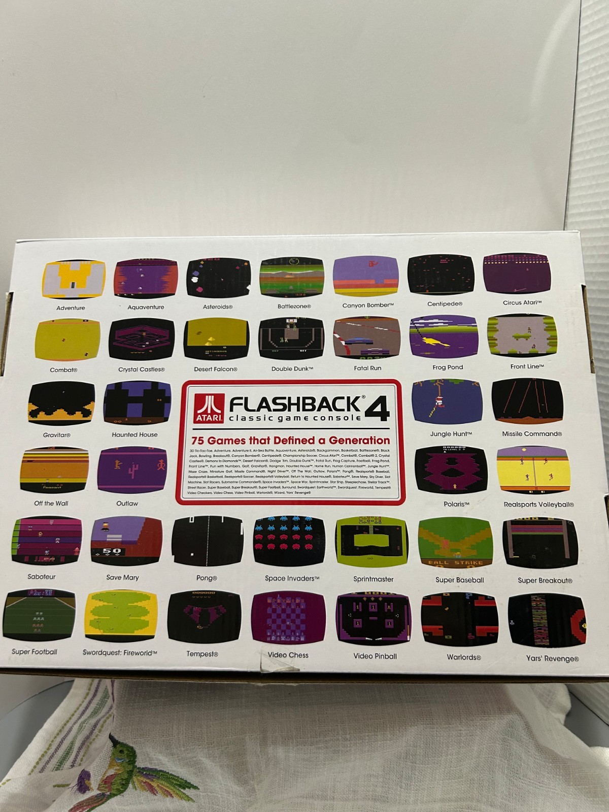 Atari Flashback 4 Classic Game Console Bundle 75 Built in Games with Poster