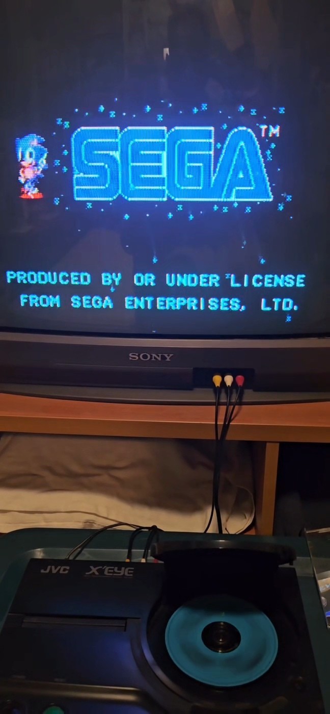 PLEASE READ JVC X’Eye Sega Genesis + Sega CD w/OEM Controller & Sewer Shark