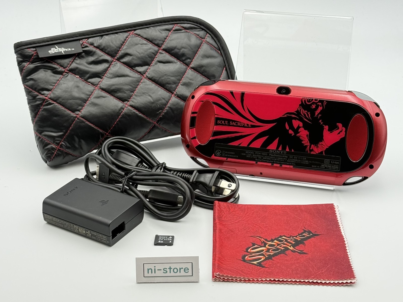 Sony PS Vita PCH-1000 Console Soul Sacrifice Limited w/Pouch, Cloth – Excellent+