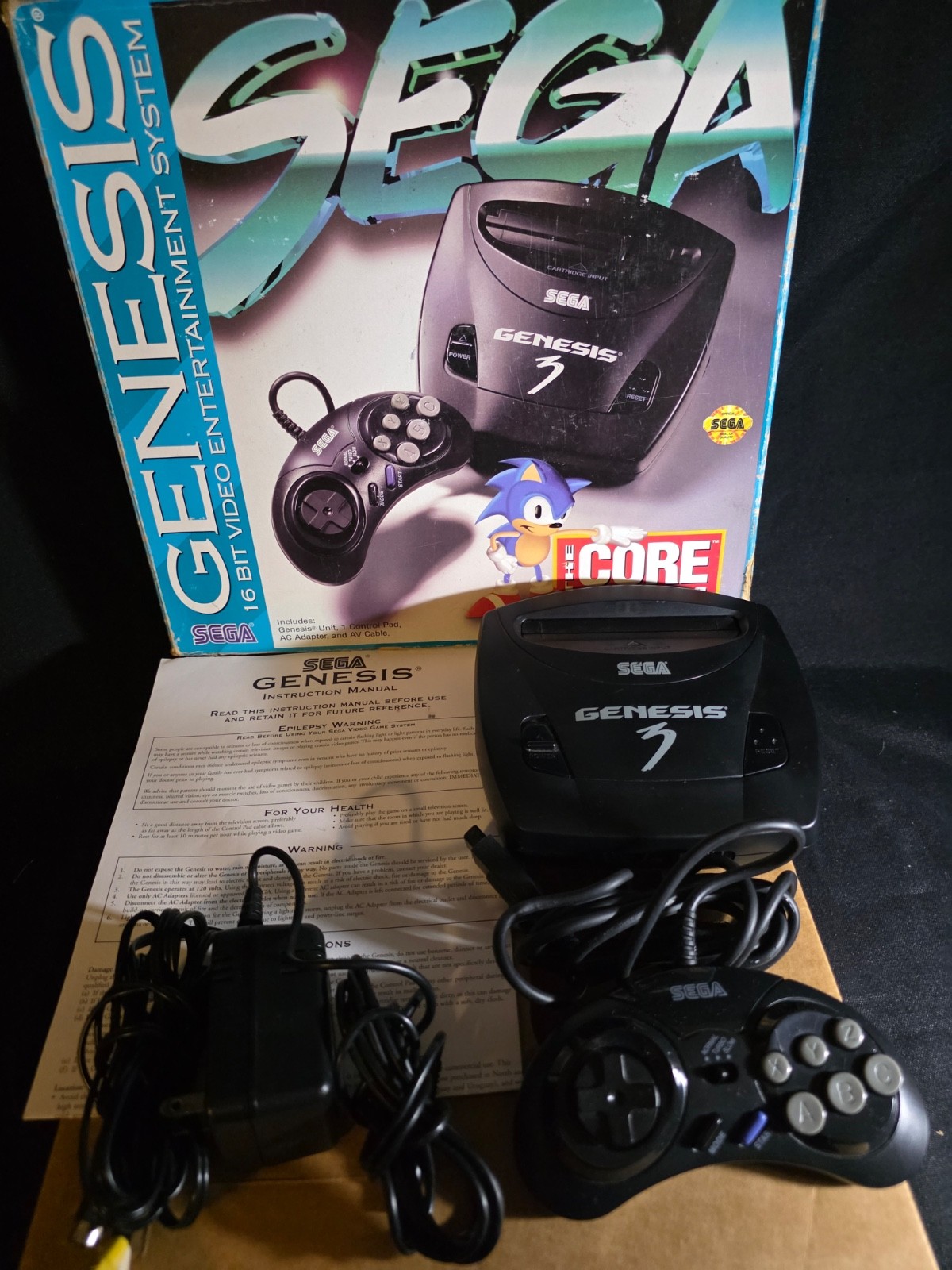 Sega Genesis III Model 3 Console Core System Complete In Box CIB MK-1461