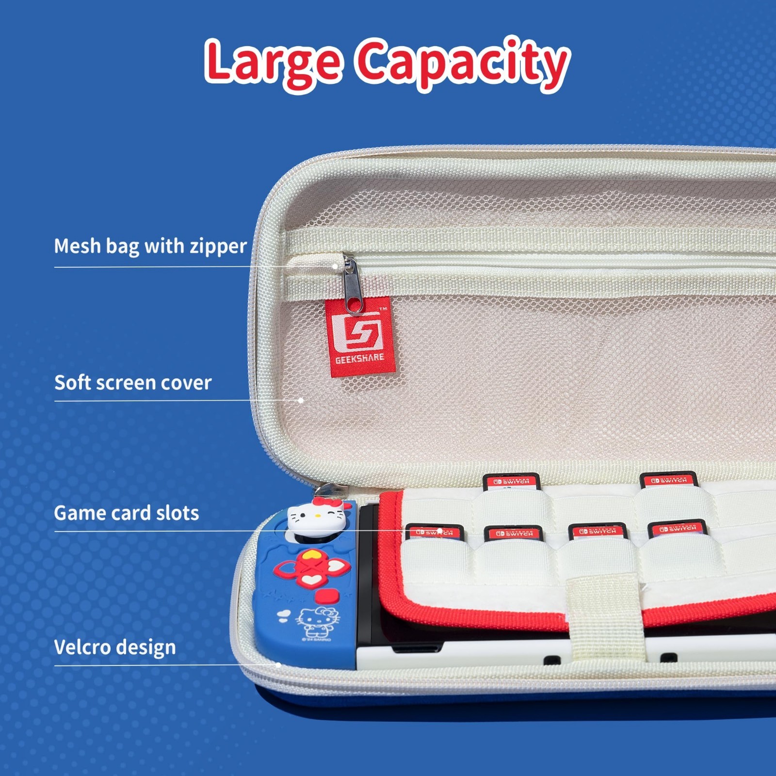 11-in-1 Switch OLED Accessories Bundle: Carrying Case, Screen Protector, Game Ca