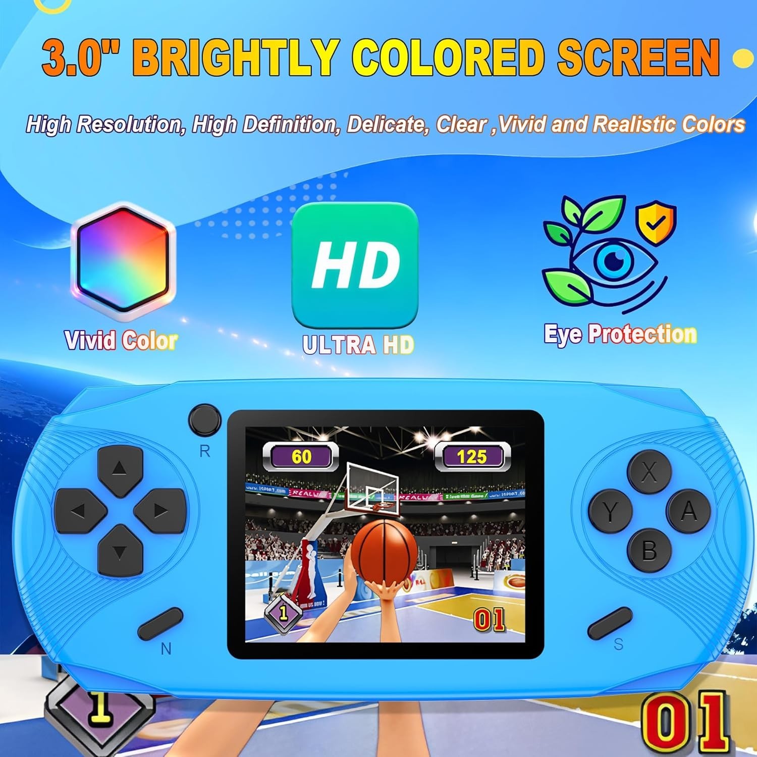 Portable 16-Bit Gaming Device with 100 Classic Games – Perfect Gift for All Ages