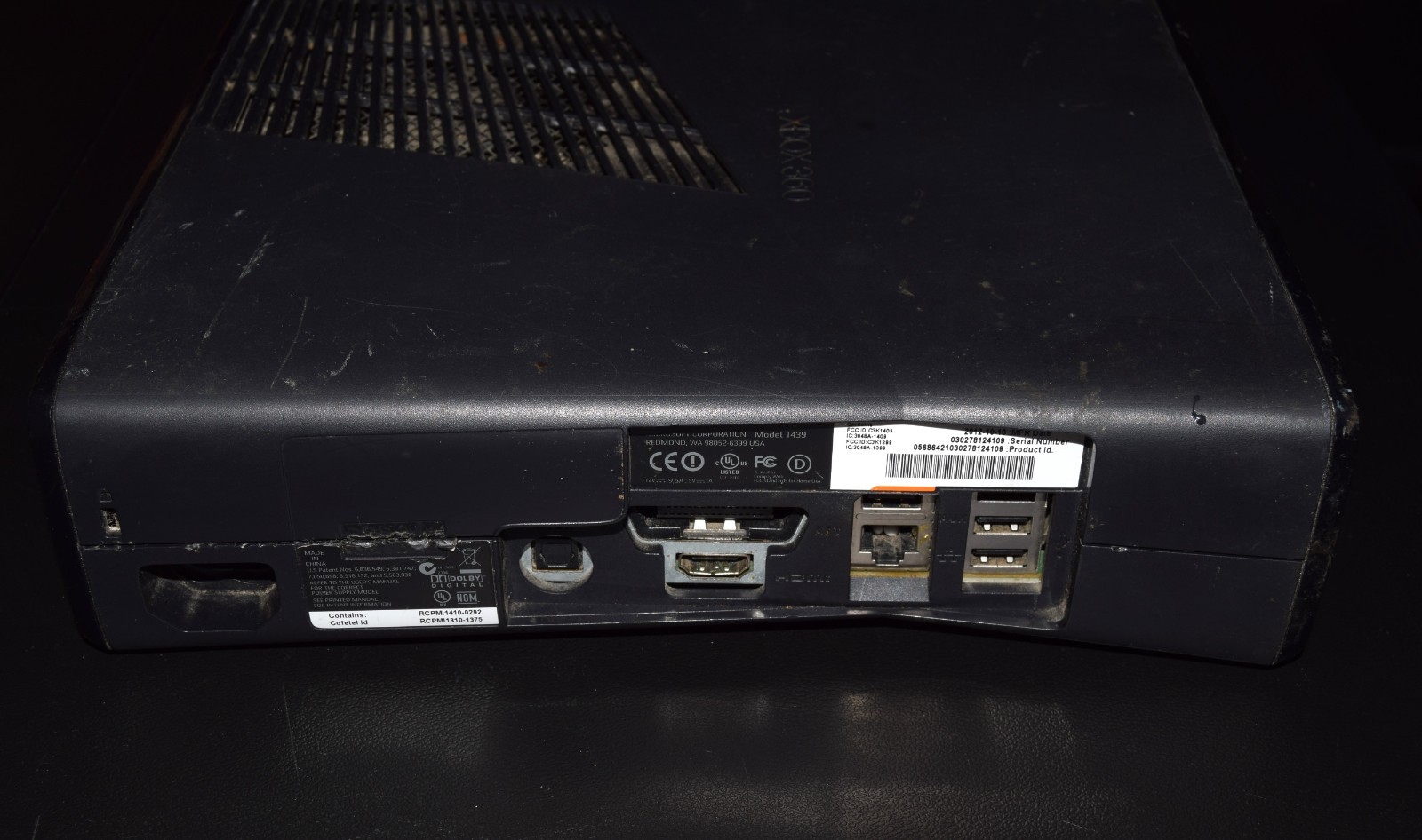 Microsoft Xbox 360 S Slim Black Console – Console Only – Tested and Working