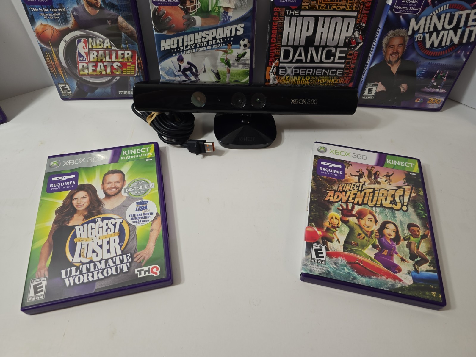 Xbox 360 Kinect Bundle With 8 Games! ALL GAMES TESTED! SHIPS FREE 🔥