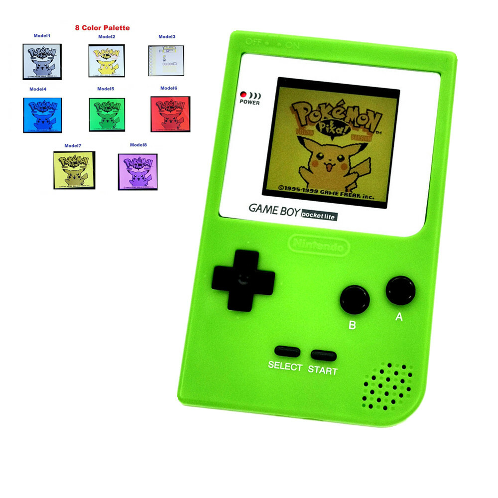 8 Colors Palette GBP Console With 5 Level LCD Kit w/Gray Lens -Apple Green