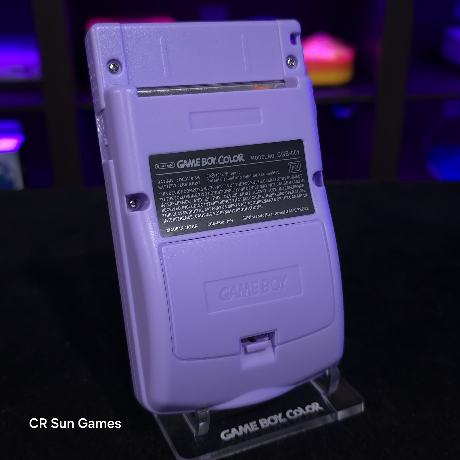 Purple Gameboy Color Console OLED Touch Screen GBC Game Boy