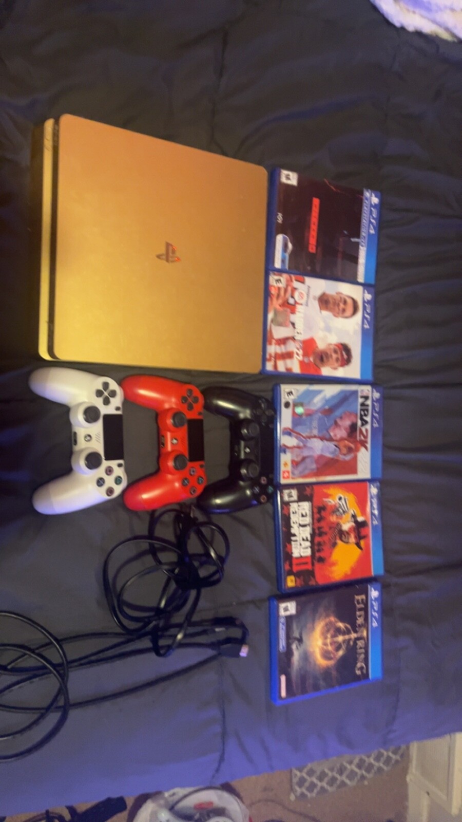 Sony PlayStation 4 GOLD Limited Edition Gaming Console+ 5 games