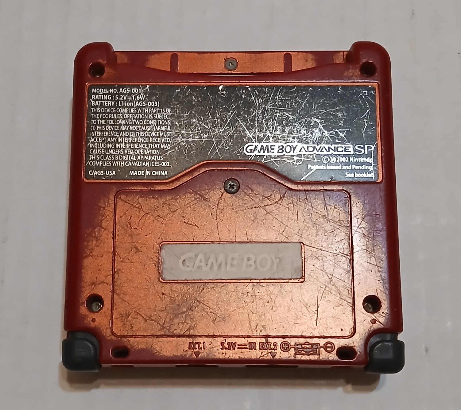 Nintendo Game Boy Advance SP Handheld System – Flame Red (PARTS OR REPAIR)