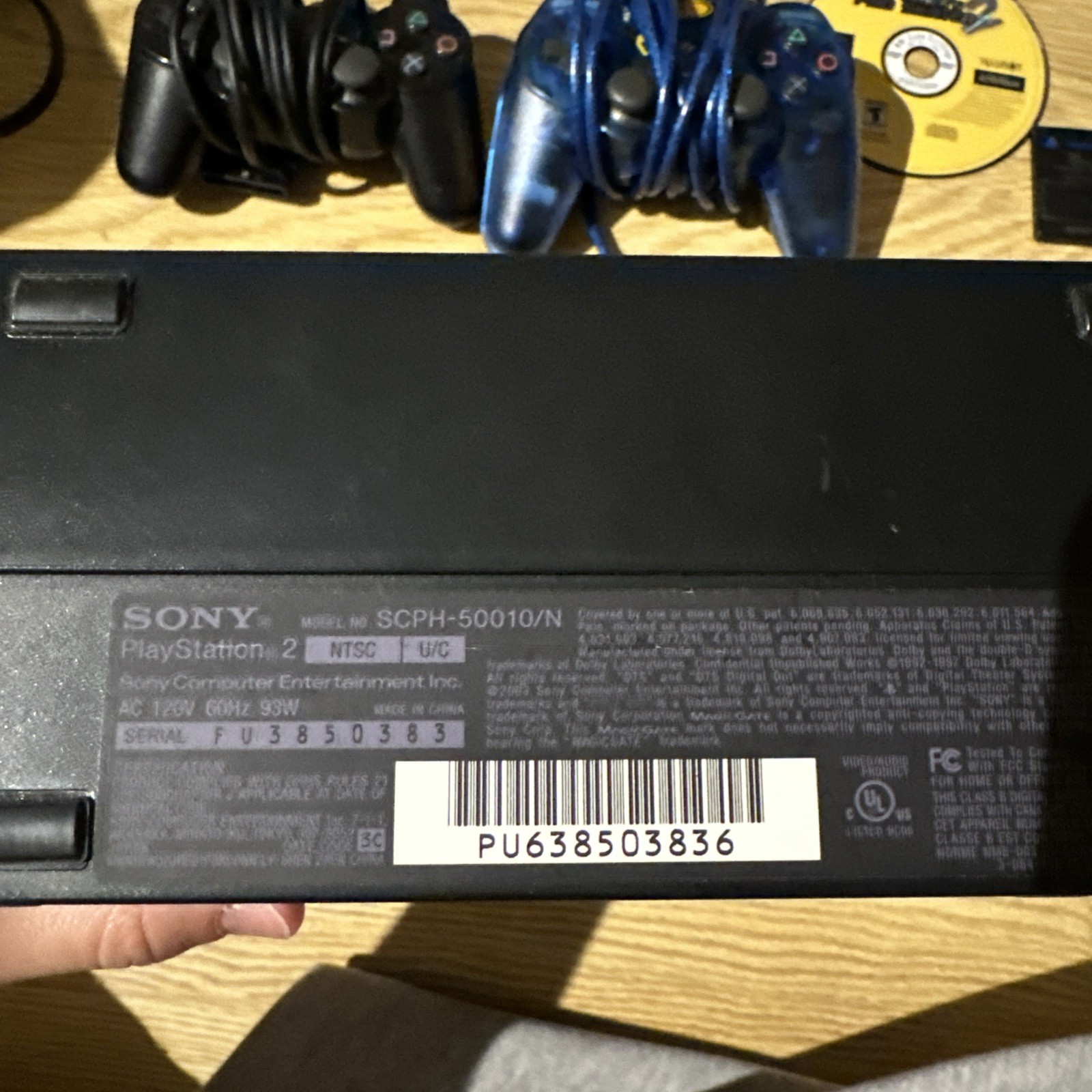 Sony Playstation 2 Fat Console Bundle SCPH-5001 W/ 2 Controllers & 5 Games Works