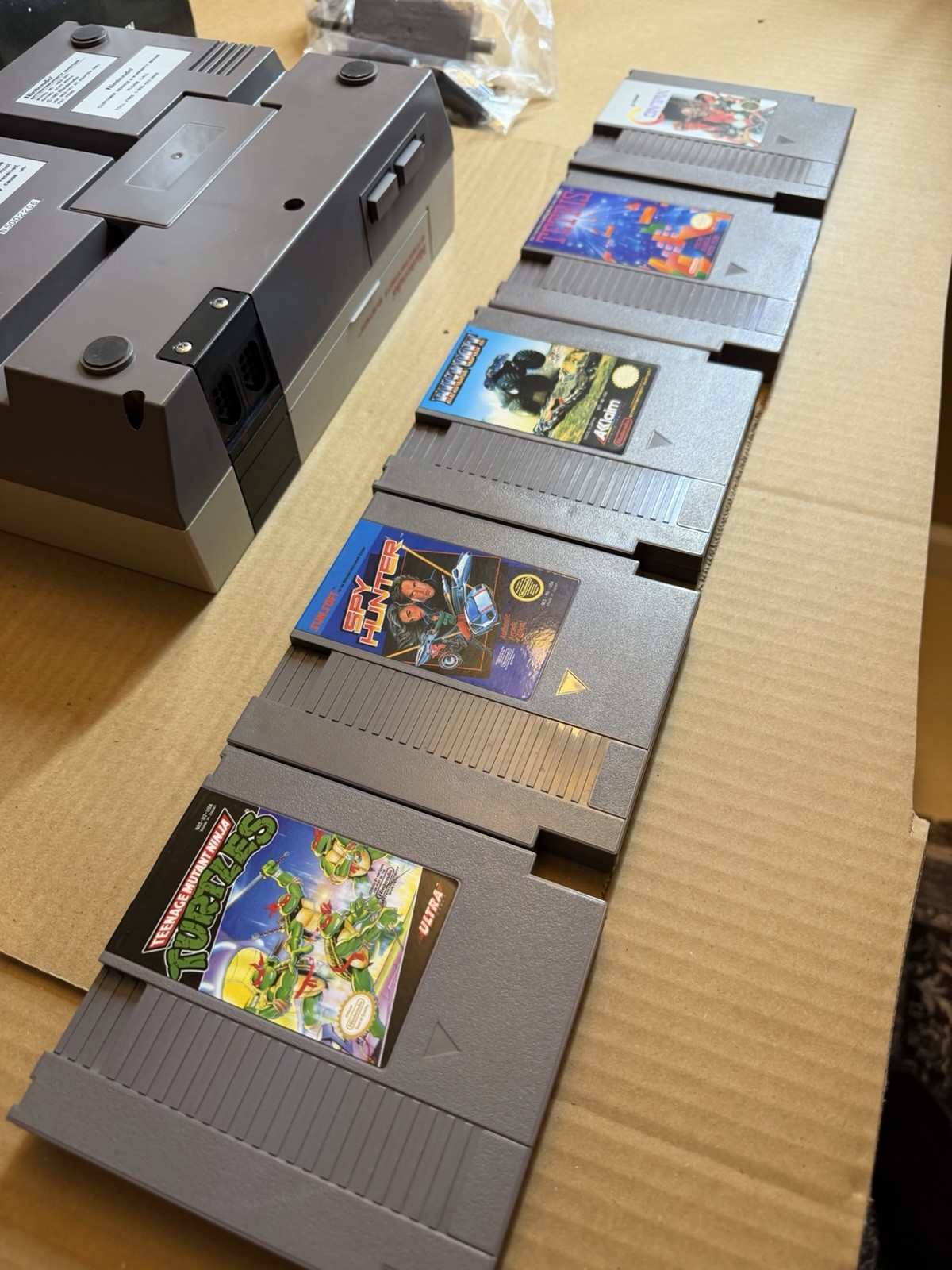 NES Action Set Box, Console, Adapter, 5 Games