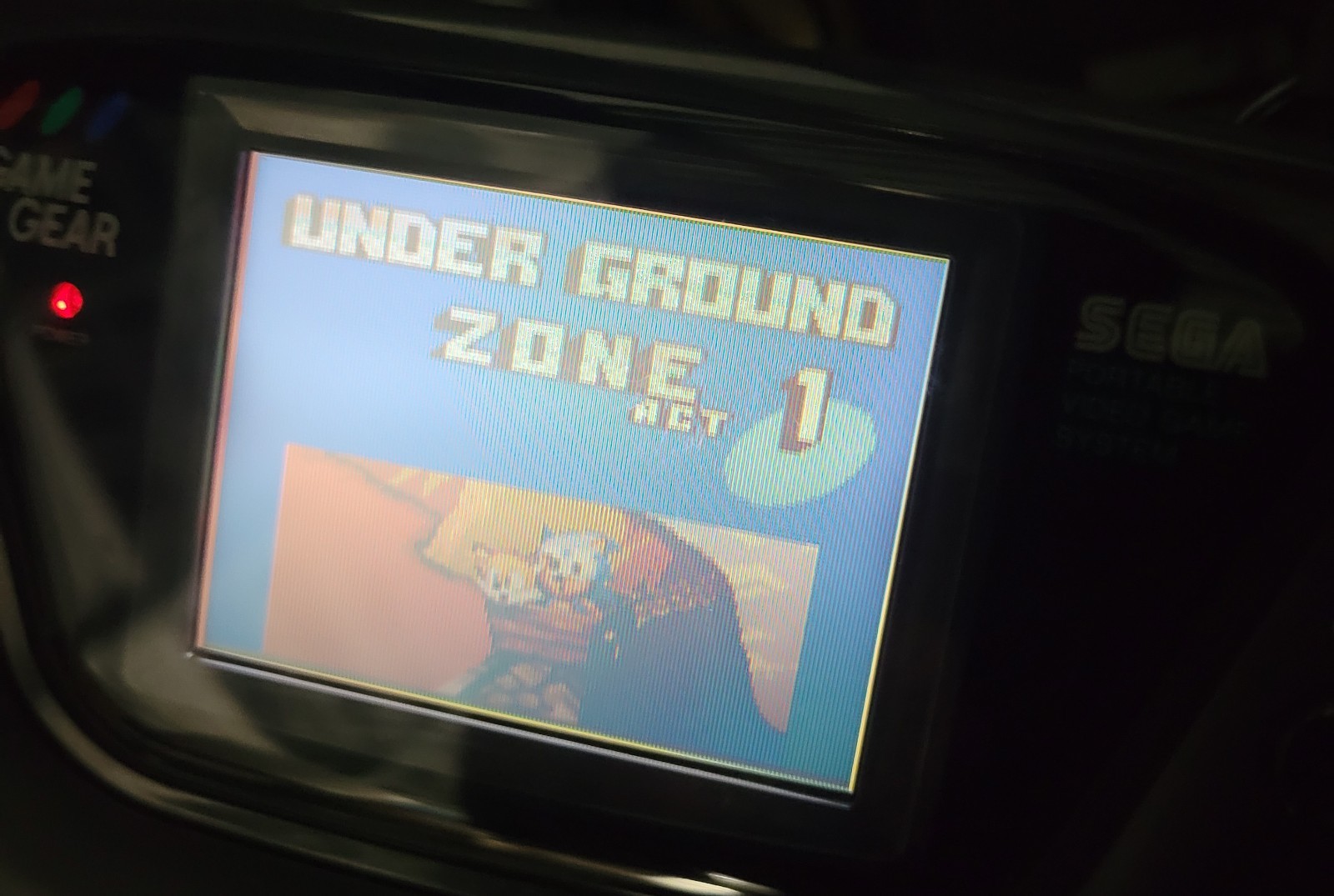 Sega Game Gear Console with Powerback Adapter and Sonic Game Tested Working