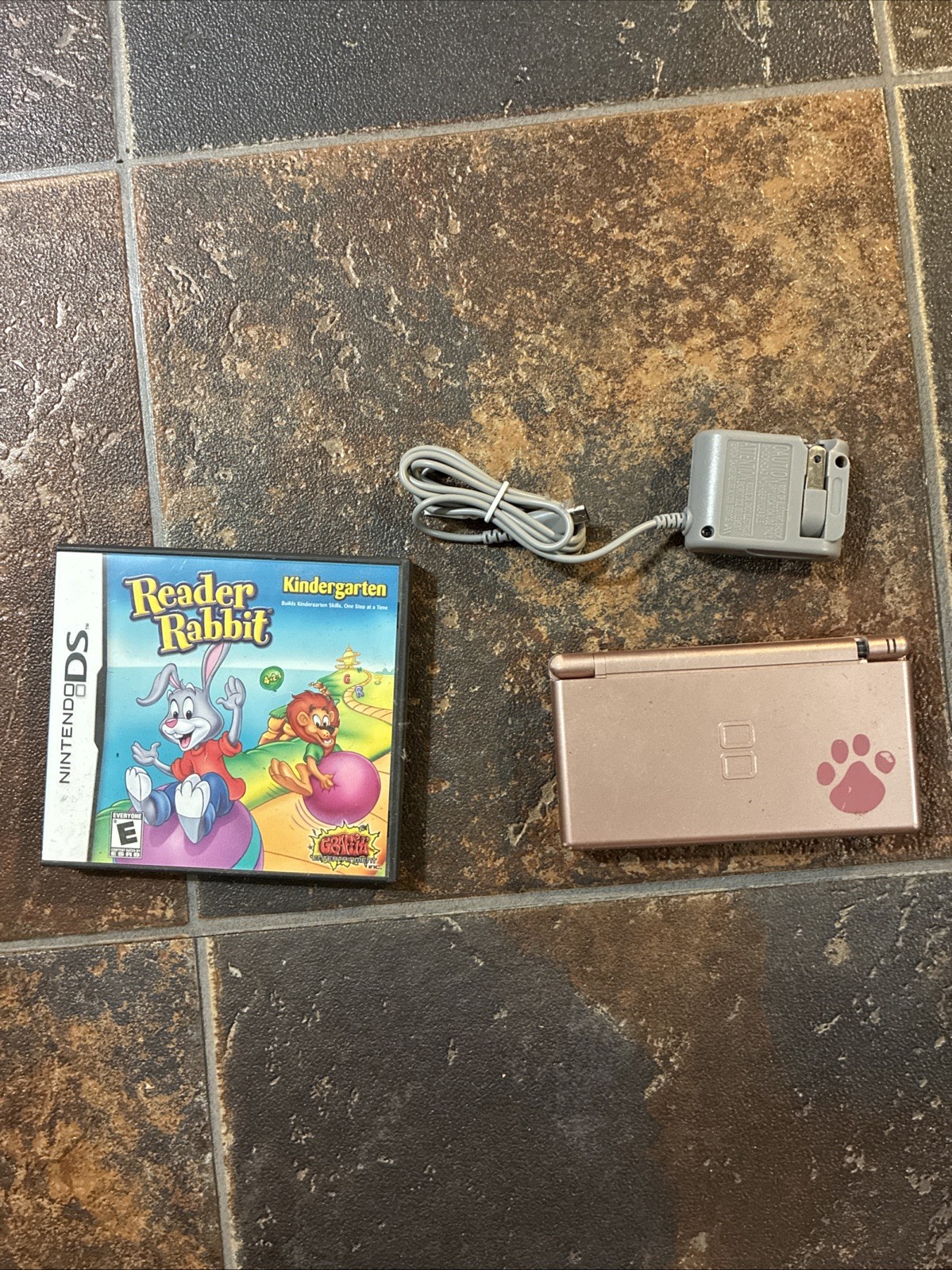 Nintendo DS Lite Video Game Console – Metallic Rose *Broken Hinge* W/Charger