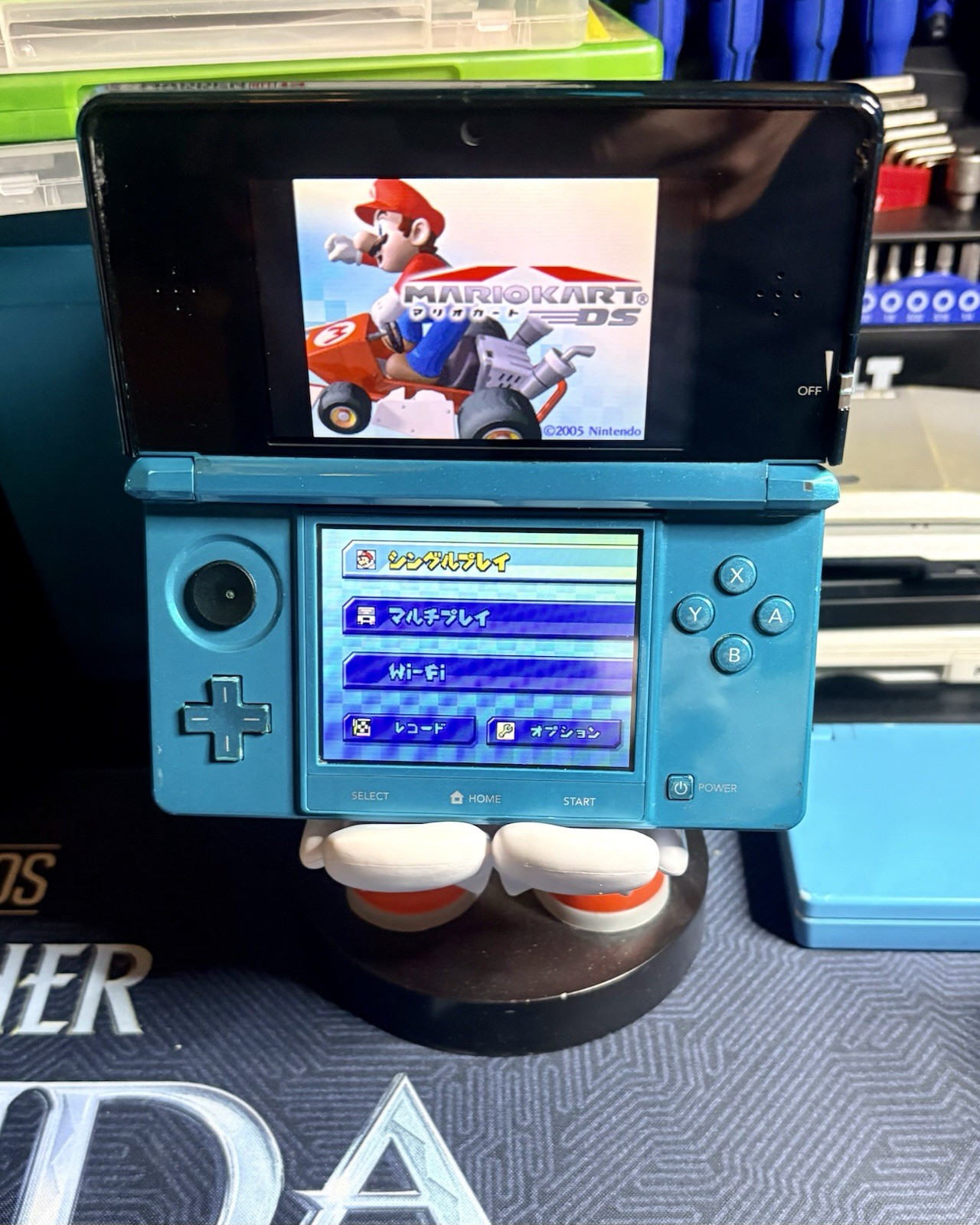 Nintendo 3DS Aqua Blue Handheld Console (Japanese) – Tested Working – Mario Kart