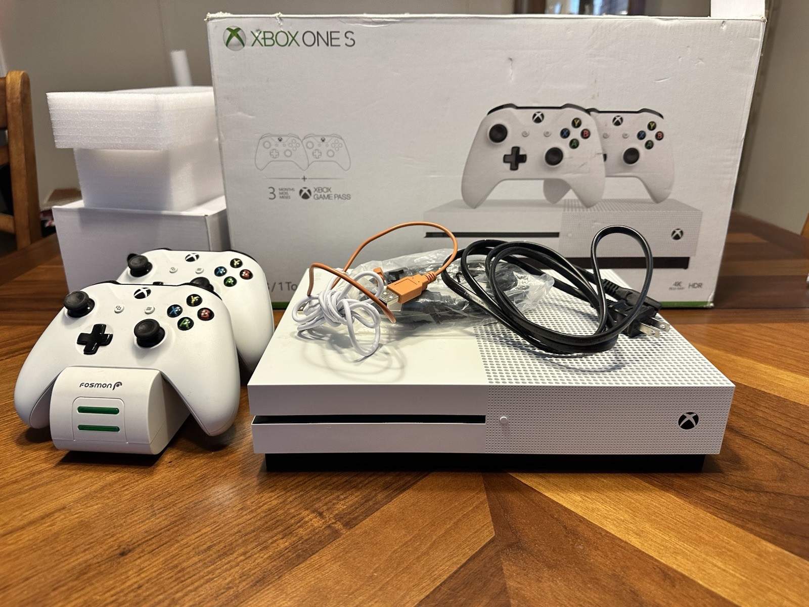 Microsoft Xbox One S 1TB White Console Bundle Includes 2 Controllers & 17 Games