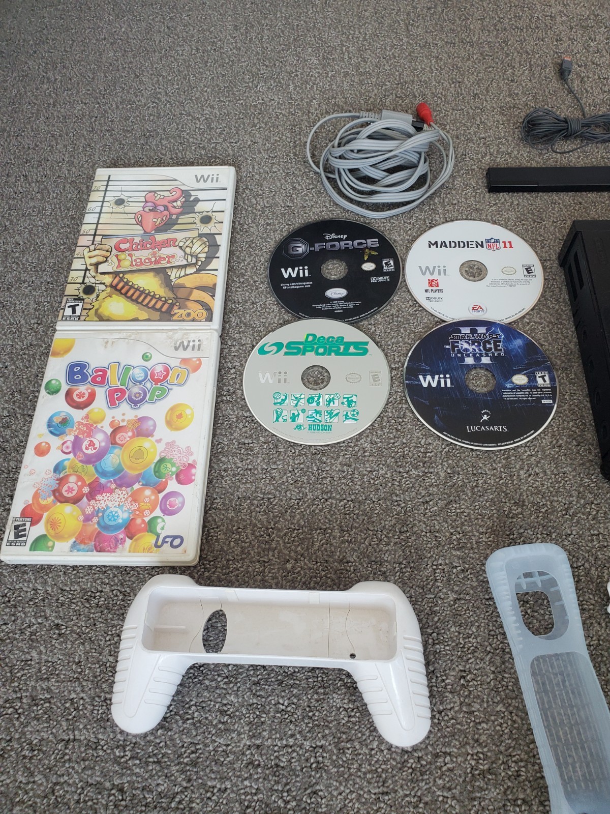 Black Nintendo Wii Console System Bundle w/ 12 Games Nunchuck TESTED! Bolt
